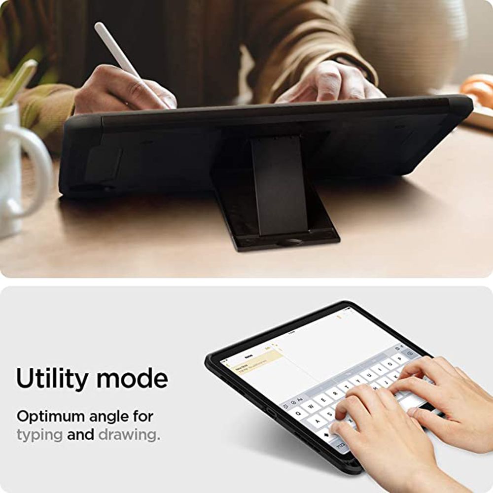 spigen Tough Armor Pro Polycarbonate Back Cover for Apple iPad Air 10.9 Inch (Raised Edges, Gunmetal)_11