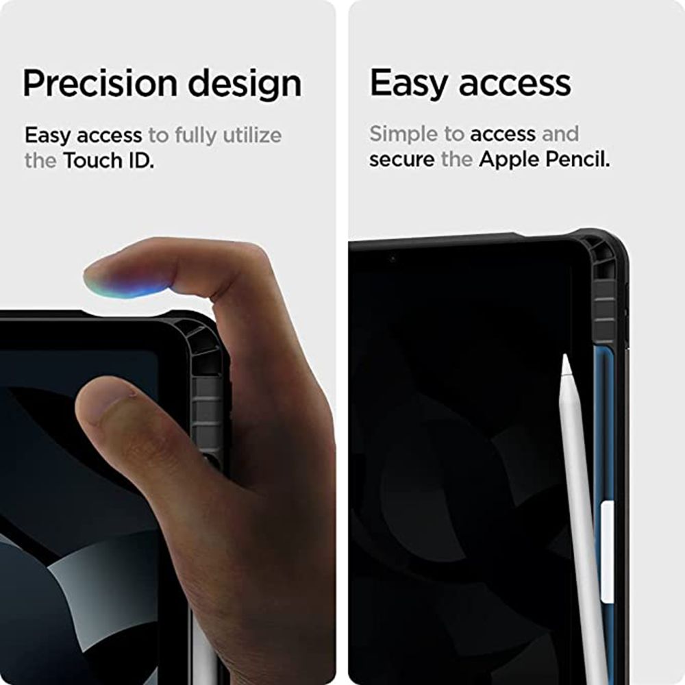 spigen Tough Armor Pro Polycarbonate Back Cover for Apple iPad Air 10.9 Inch (Raised Edges, Gunmetal)_12