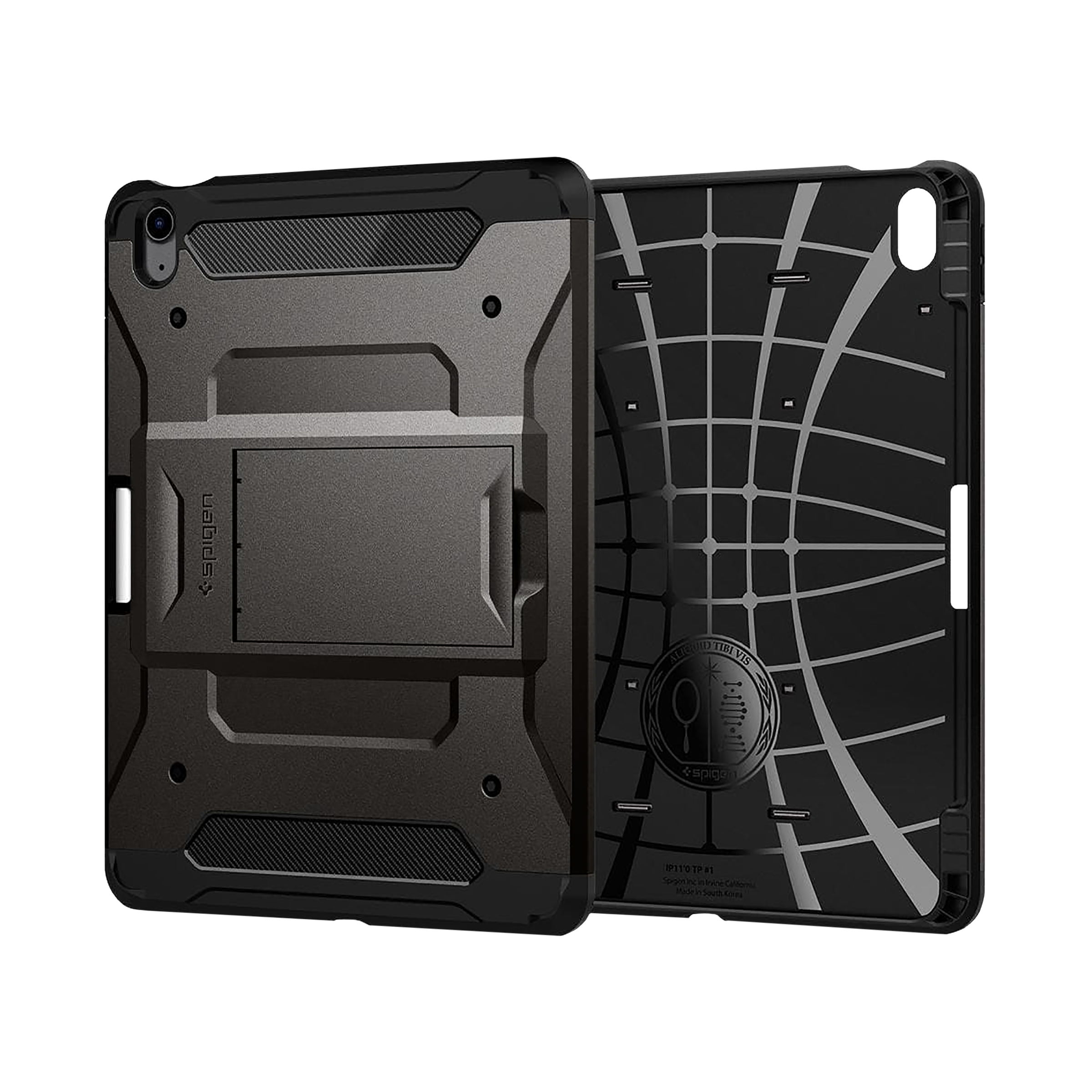 spigen Tough Armor Pro Polycarbonate Back Cover for Apple iPad Air 10.9 Inch (Raised Edges, Gunmetal)_14