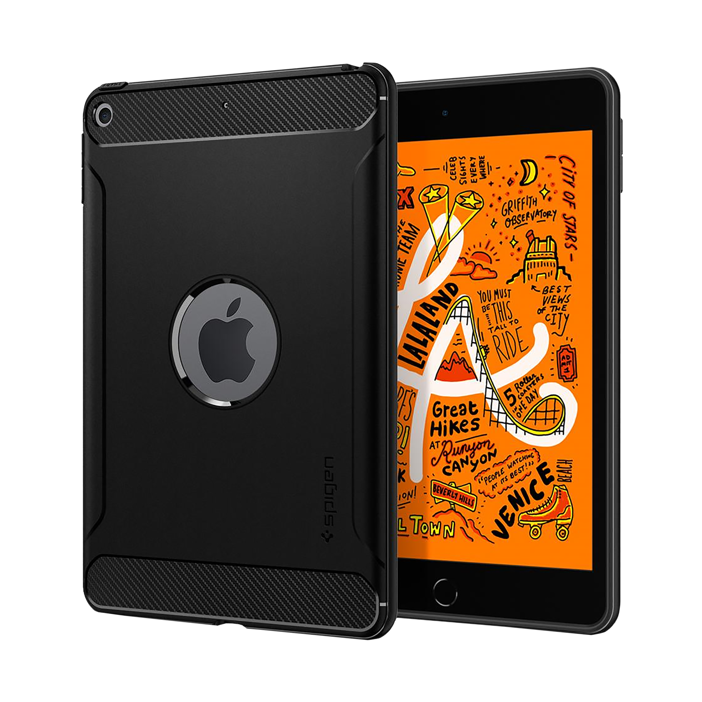 spigen Rugged Armor TPU Back Case for Apple iPad Mini 5 (Air Cushion Technology, Black)_1