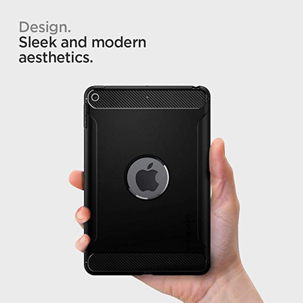 spigen Rugged Armor TPU Back Case for Apple iPad Mini 5 (Air Cushion Technology, Black)_7