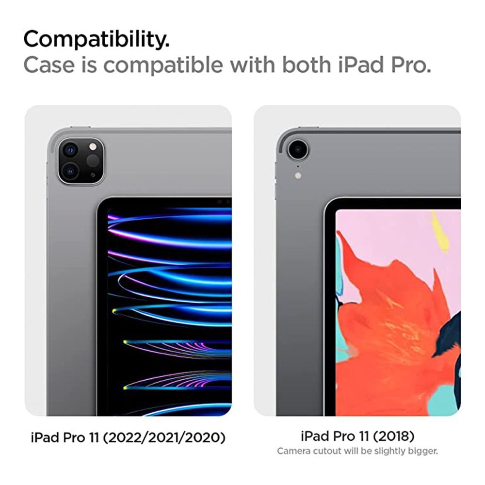 spigen Tough Armor Pro Polycarbonate & Carbon Fiber Back Cover for Apple iPad Pro 11 Inch (Air Cushion Technology, Black)_10