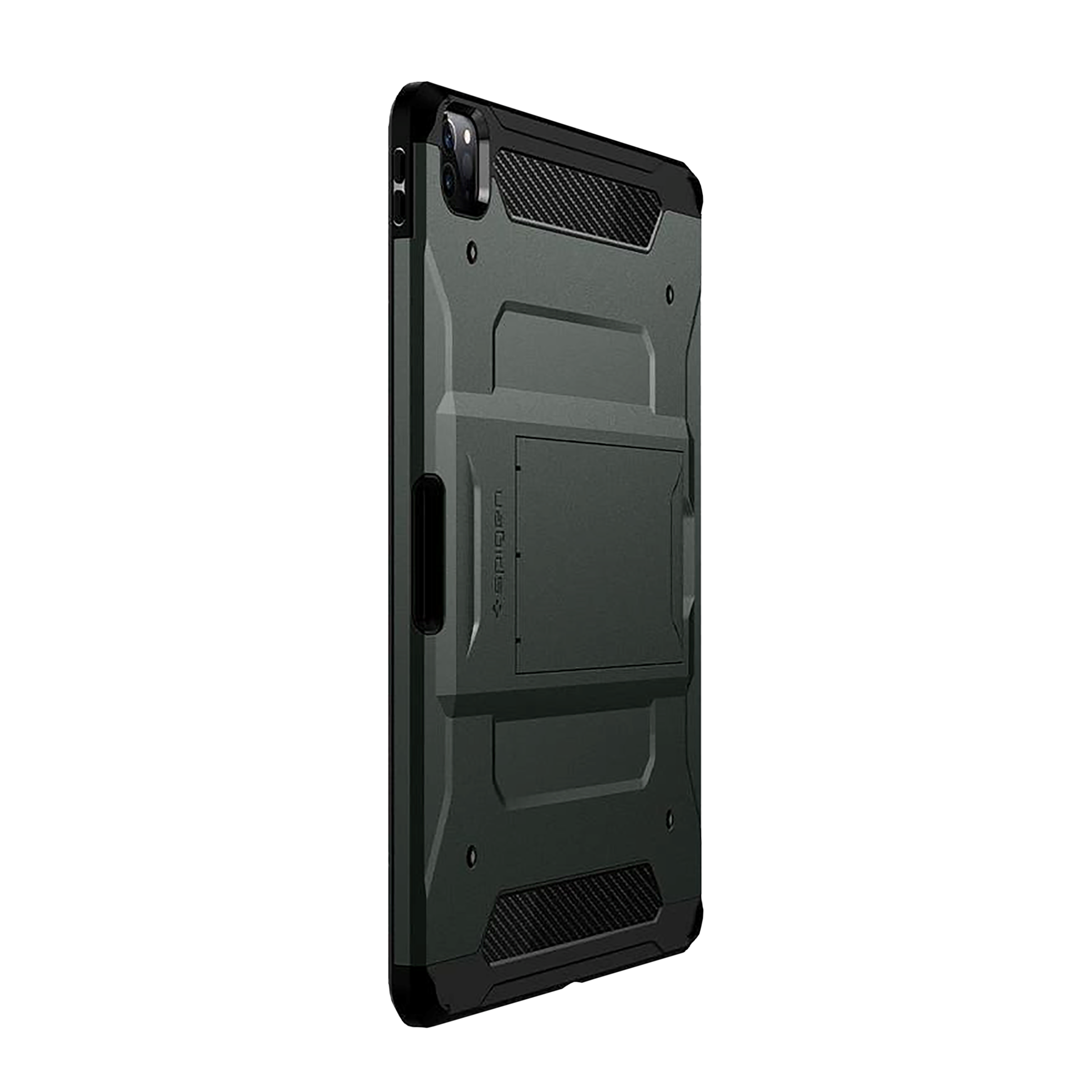 spigen Tough Armor Pro Polycarbonate & Carbon Fiber Back Cover for Apple iPad Pro 11 Inch (Air Cushion Technology, Black)_19