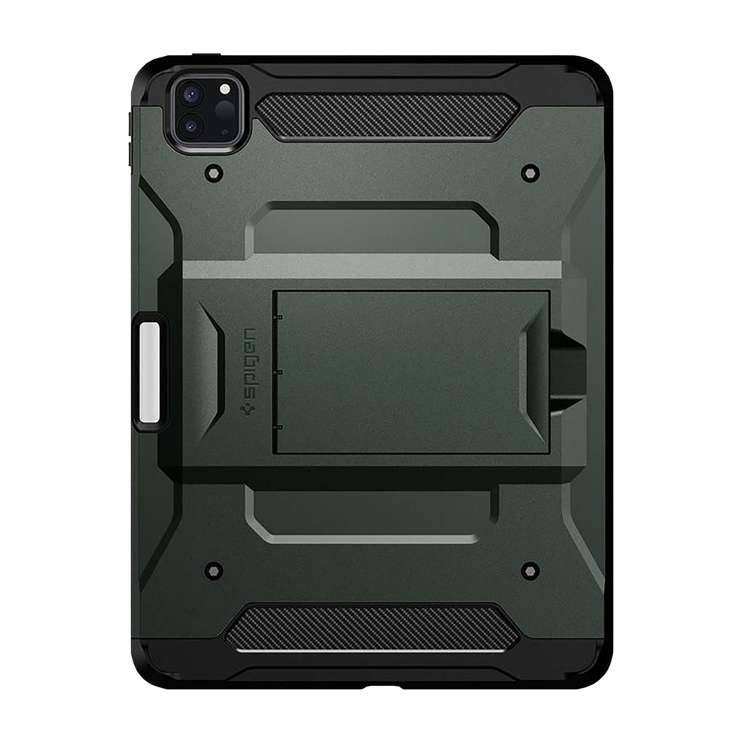 spigen Tough Armor Pro Polycarbonate & Carbon Fiber Back Cover for Apple iPad Pro 11 Inch (Air Cushion Technology, Black)_3