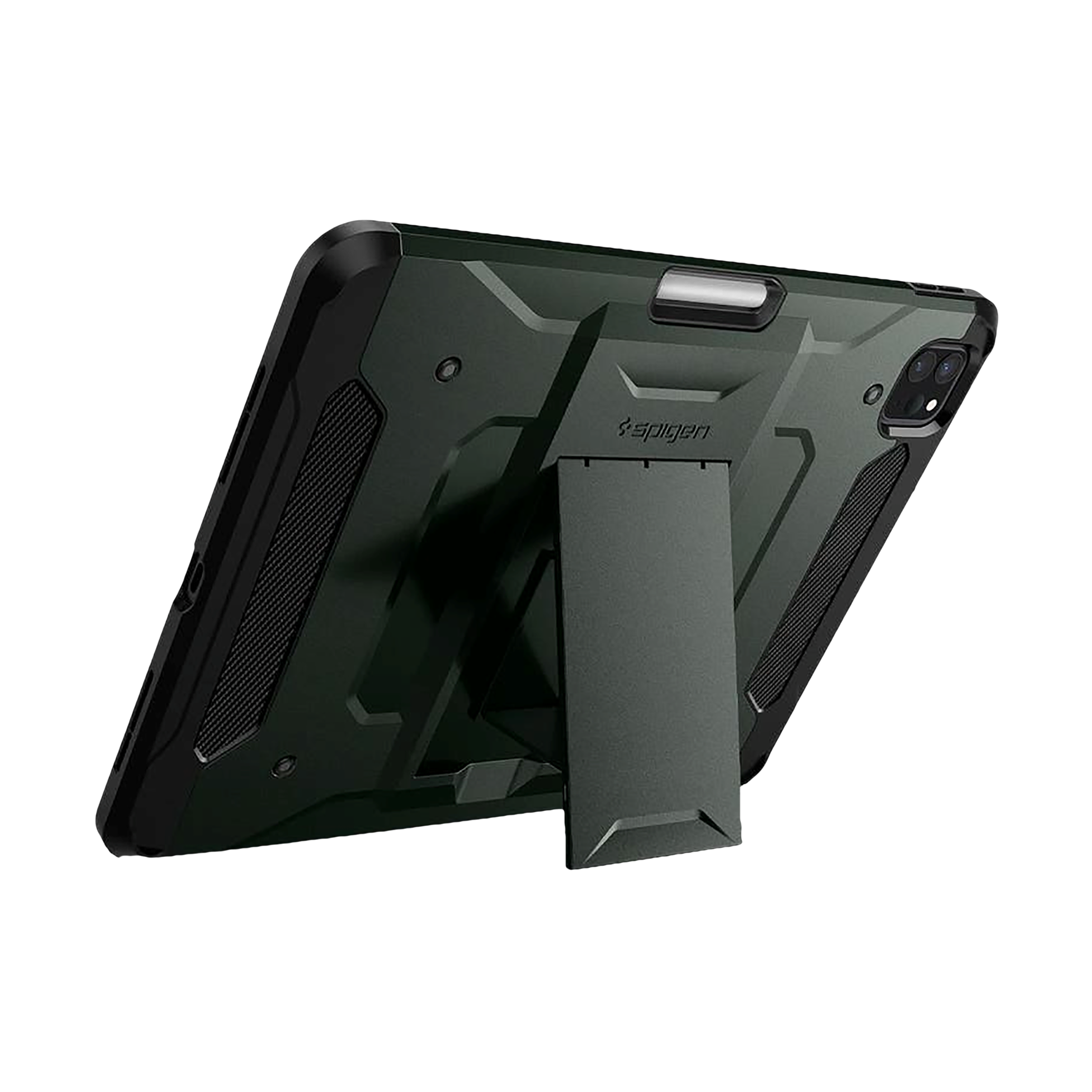 spigen Tough Armor Pro Polycarbonate & Carbon Fiber Back Cover for Apple iPad Pro 11 Inch (Air Cushion Technology, Black)_5