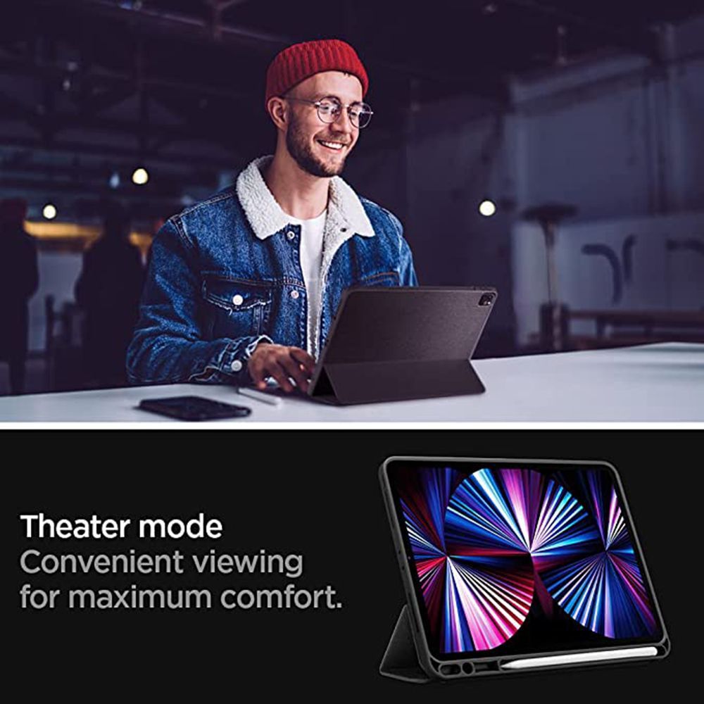 spigen Urban Fit Nylon Flip Cover for Apple iPad Pro 11 Inch (Pencil Holder, Black)_10