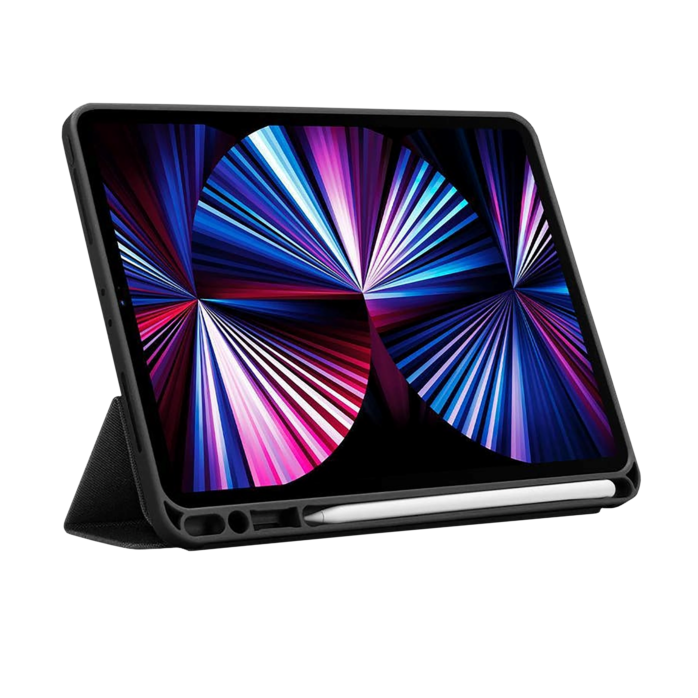 spigen Urban Fit Nylon Flip Cover for Apple iPad Pro 11 Inch (Pencil Holder, Black)_4