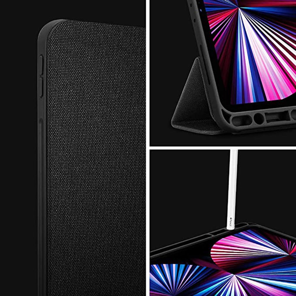 spigen Urban Fit Nylon Flip Cover for Apple iPad Pro 11 Inch (Pencil Holder, Black)_5