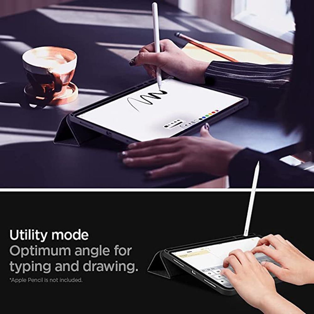 spigen Urban Fit Nylon Flip Cover for Apple iPad Pro 11 Inch (Pencil Holder, Black)_6