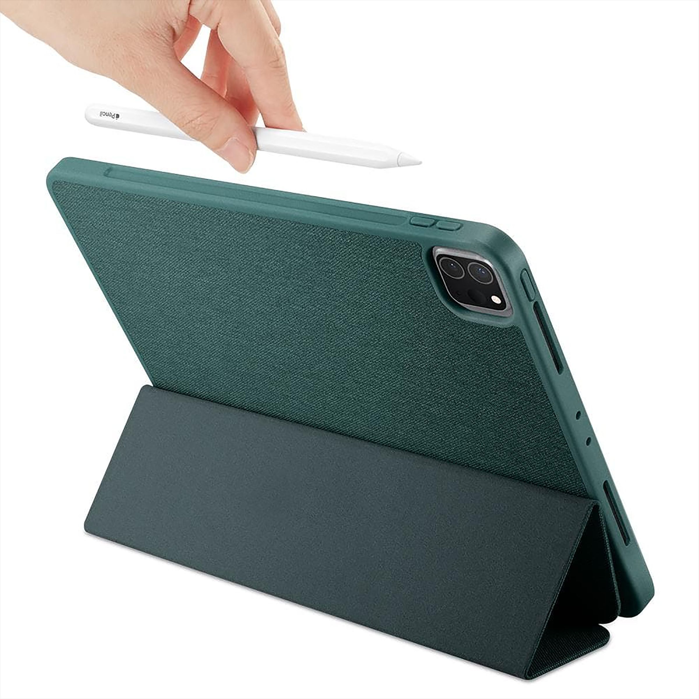 spigen Urban Fit Nylon Flip Cover for Apple iPad Pro 11 Inch (Pencil Holder, Military Green)_9