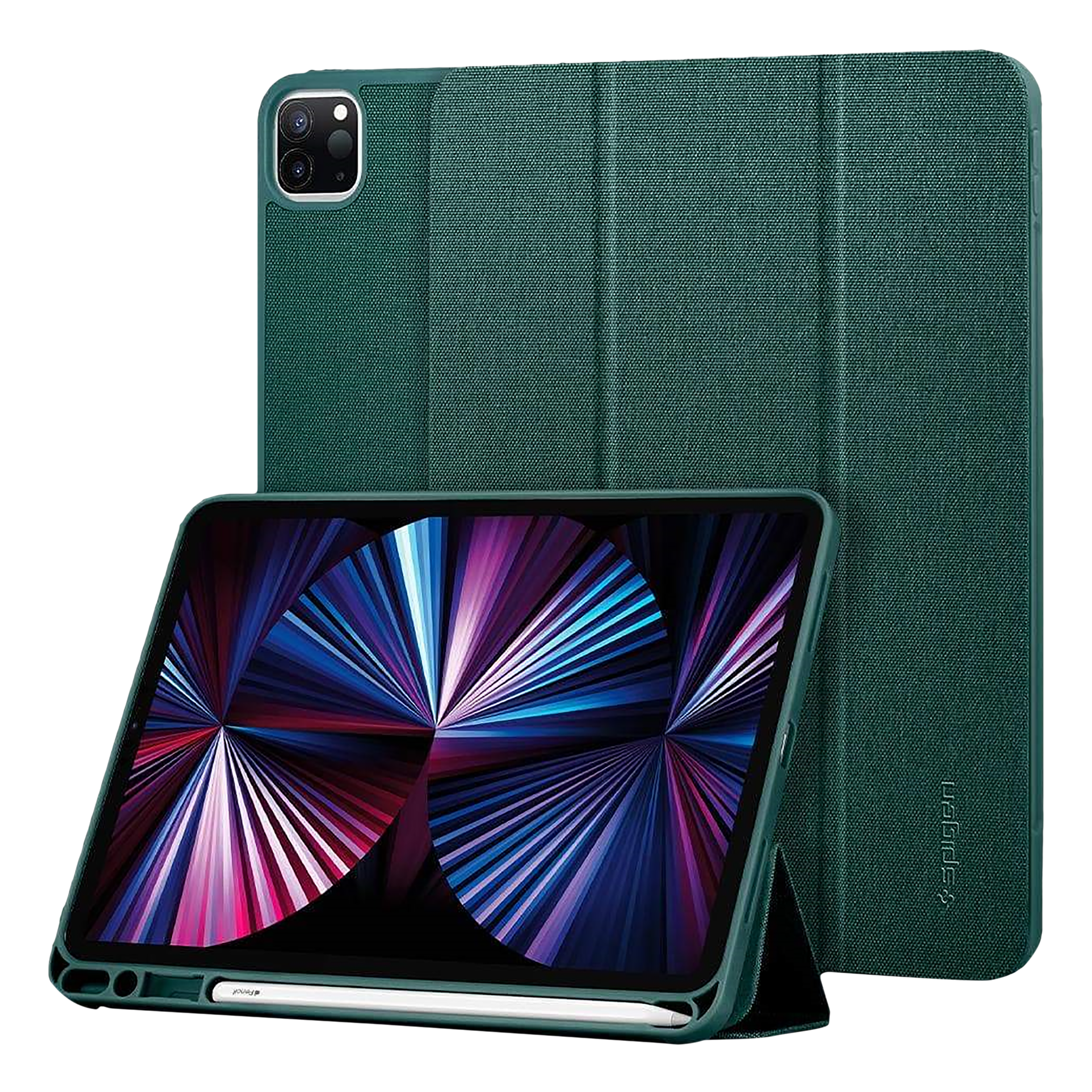 spigen Urban Fit Nylon Flip Cover for Apple iPad Pro 11 Inch (Pencil Holder, Military Green)_12