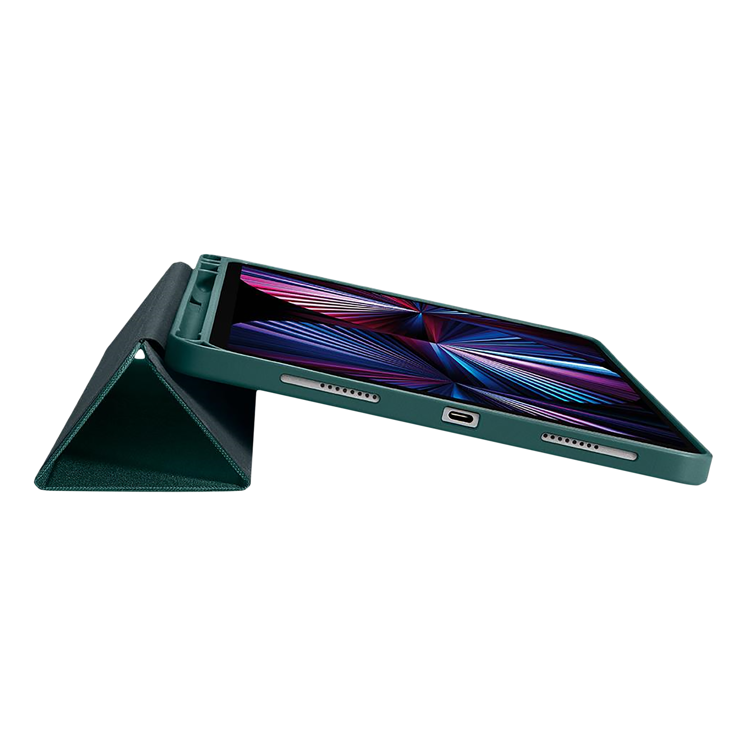 spigen Urban Fit Nylon Flip Cover for Apple iPad Pro 11 Inch (Pencil Holder, Military Green)_4