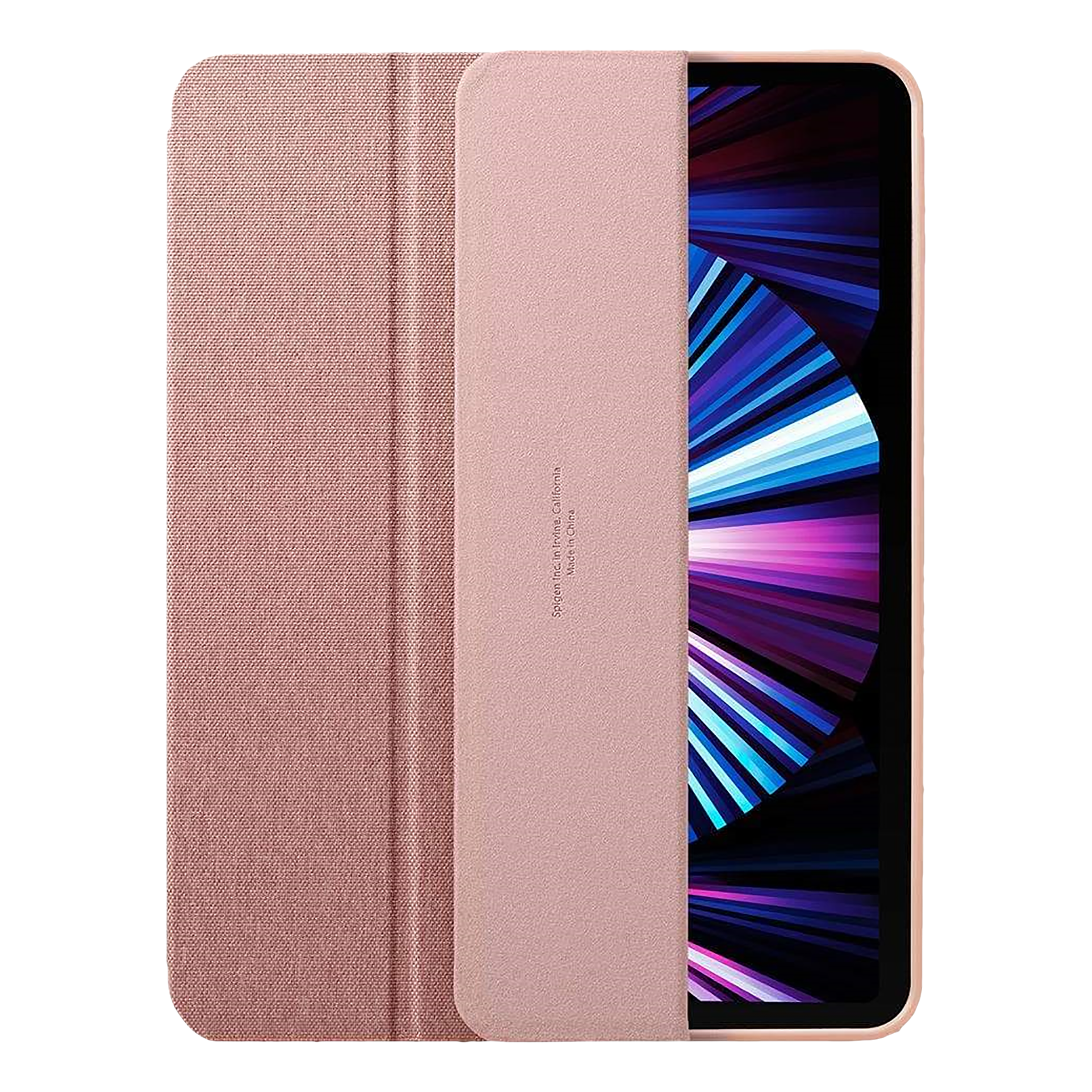 spigen Urban Fit Nylon Flip Cover for Apple iPad Pro 11 Inch (Pencil Holder, Rose Gold)_11