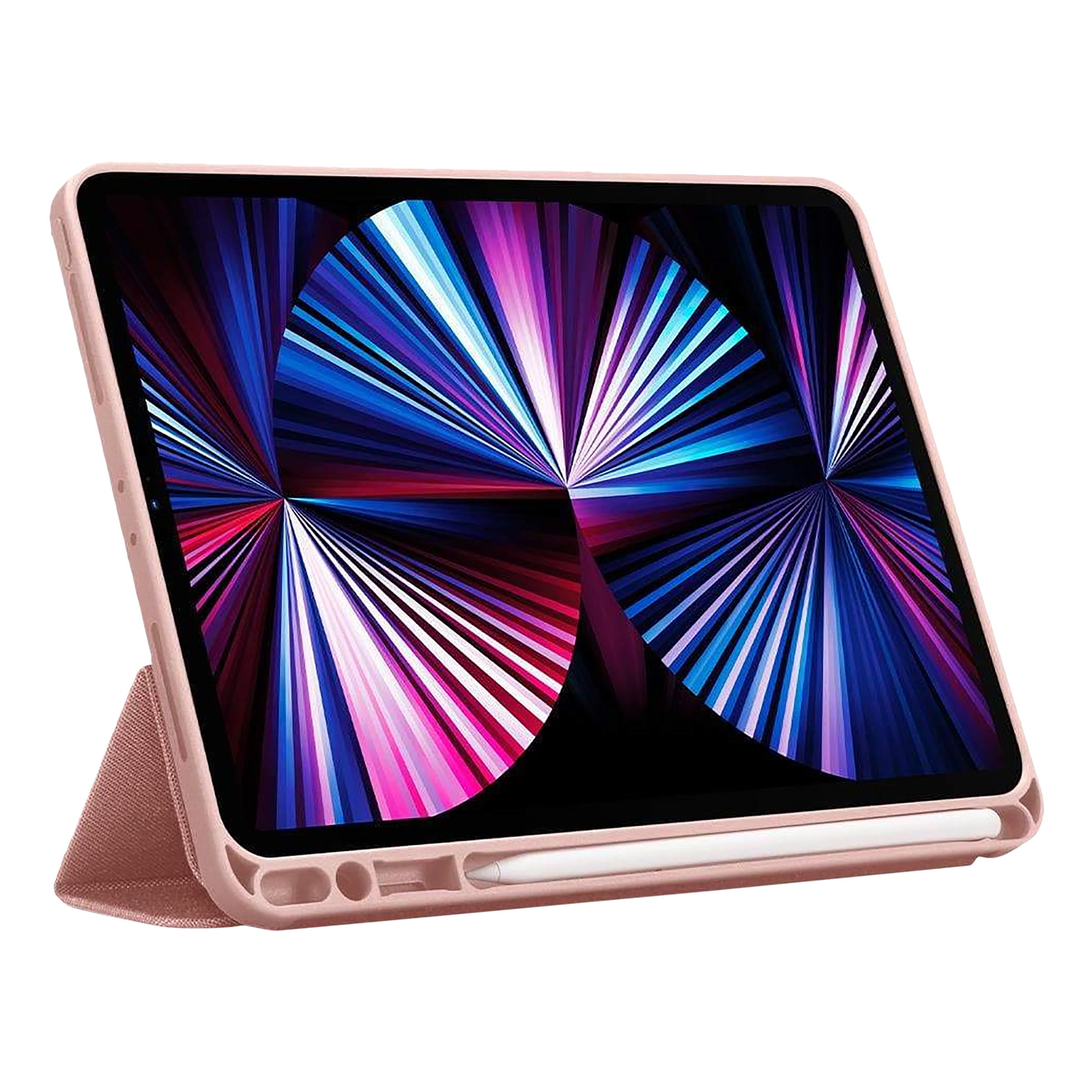 spigen Urban Fit Nylon Flip Cover for Apple iPad Pro 11 Inch (Pencil Holder, Rose Gold)_12
