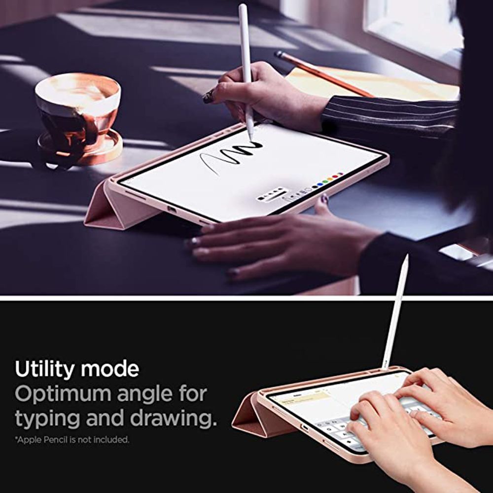 spigen Urban Fit Nylon Flip Cover for Apple iPad Pro 11 Inch (Pencil Holder, Rose Gold)_9