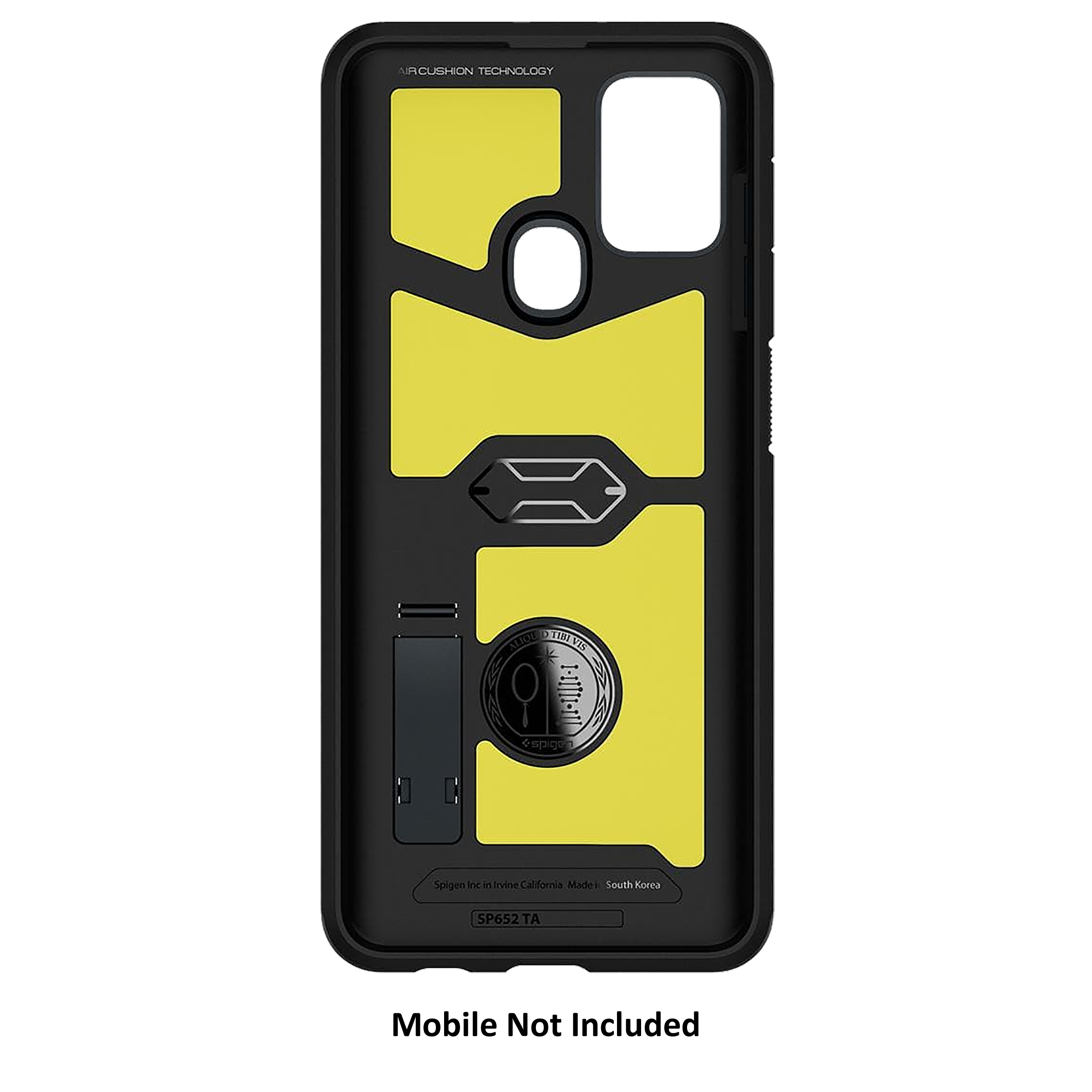 spigen Tough Armor TPU & Polycarbonate Back Case with Stand for SAMSUNG Galaxy A21s (Wireless Charging Compatible, Metal Slate)_4