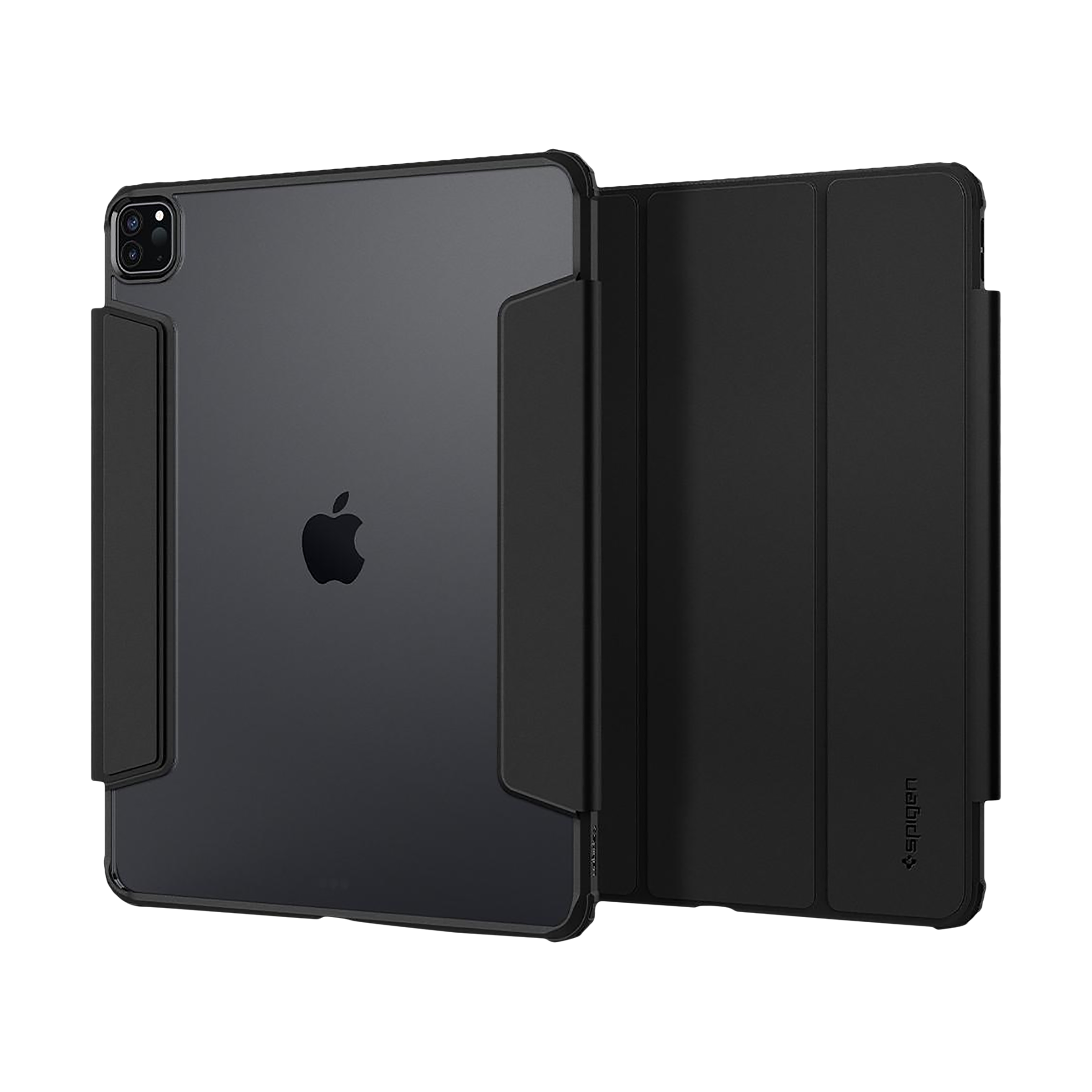 spigen Ultra Hybrid Pro Polycarbonate & TPU Back Case with Stand for Apple iPad Pro 11 inch M4 (2024)/12.9 Inch (Air Cushion Technology, Black)_1