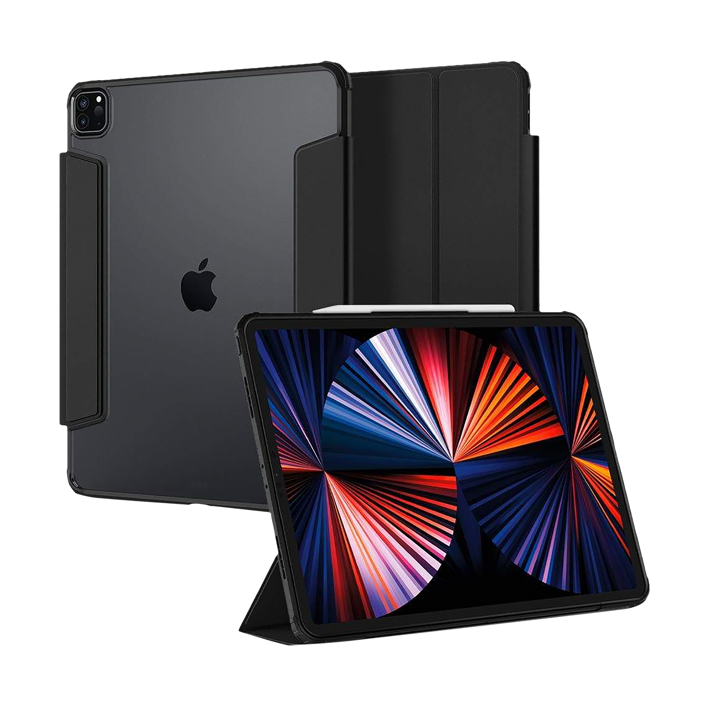 spigen Ultra Hybrid Pro Polycarbonate & TPU Back Case with Stand for Apple iPad Pro 11 inch M4 (2024)/12.9 Inch (Air Cushion Technology, Black)_19