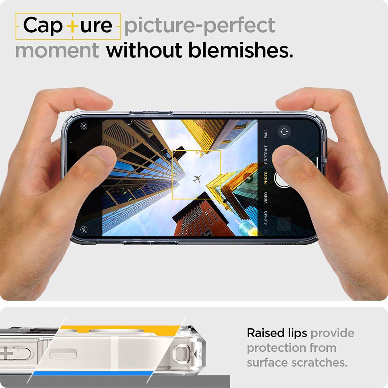 spigen Crystal Hybrid TPU Back Cover for Apple iPhone 12 Mini (Raised Lip Protection, Clear)_7