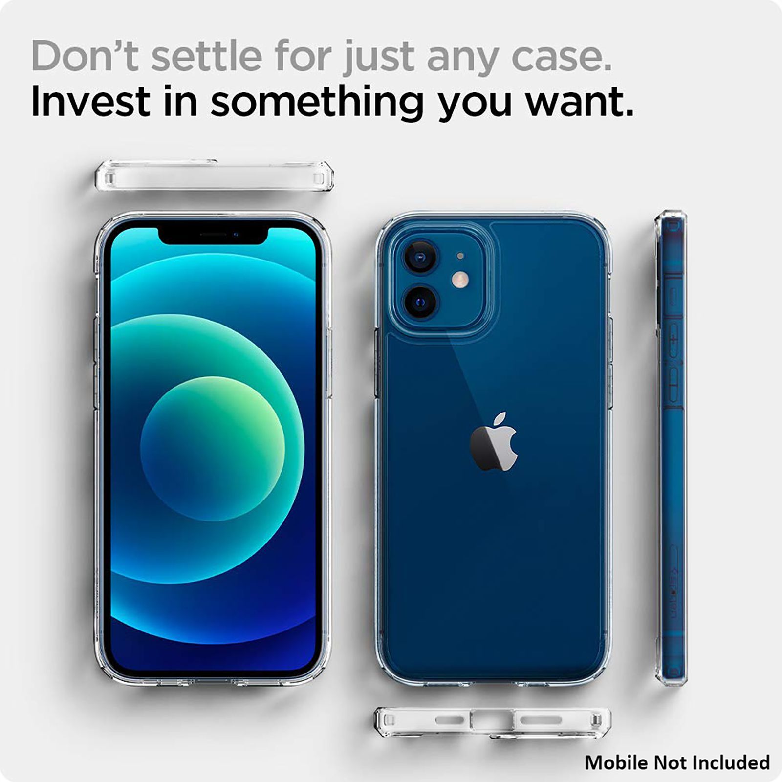 spigen Crystal Hybrid TPU Back Cover for Apple iPhone 12 Mini (Raised Lip Protection, Clear)_10