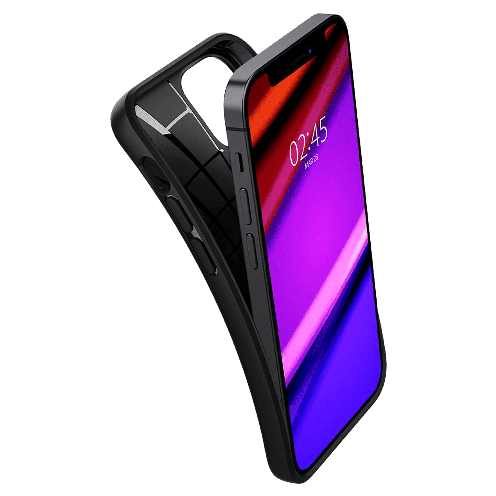 spigen Core Armor Thermoplastic Polyurethane Back Cover for Apple iPhone 12 Mini (Air Cushion Technology, Matte Black)_8