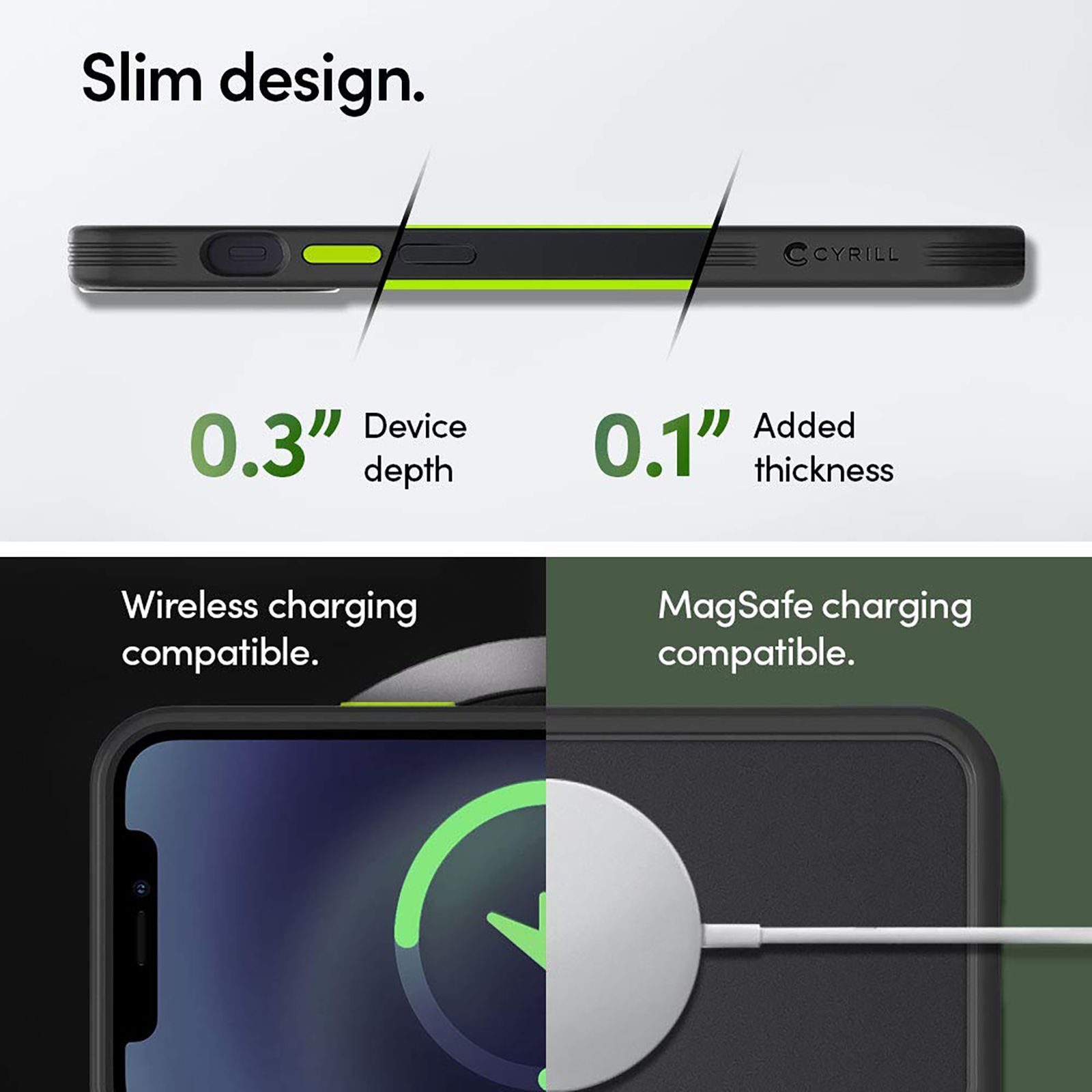 spigen Cyrill Color Brick Hard TPU & Polycarbonate Back Cover for Apple iPhone 12 Mini (Supports Wireless Charging, Black)_9