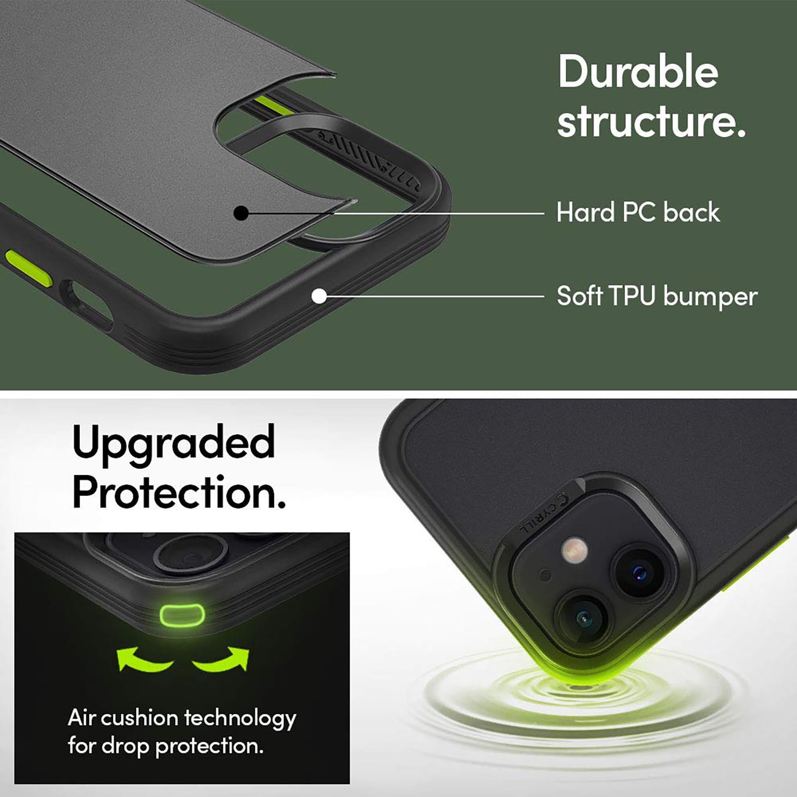 spigen Cyrill Color Brick Hard TPU & Polycarbonate Back Cover for Apple iPhone 12 Mini (Supports Wireless Charging, Black)_14