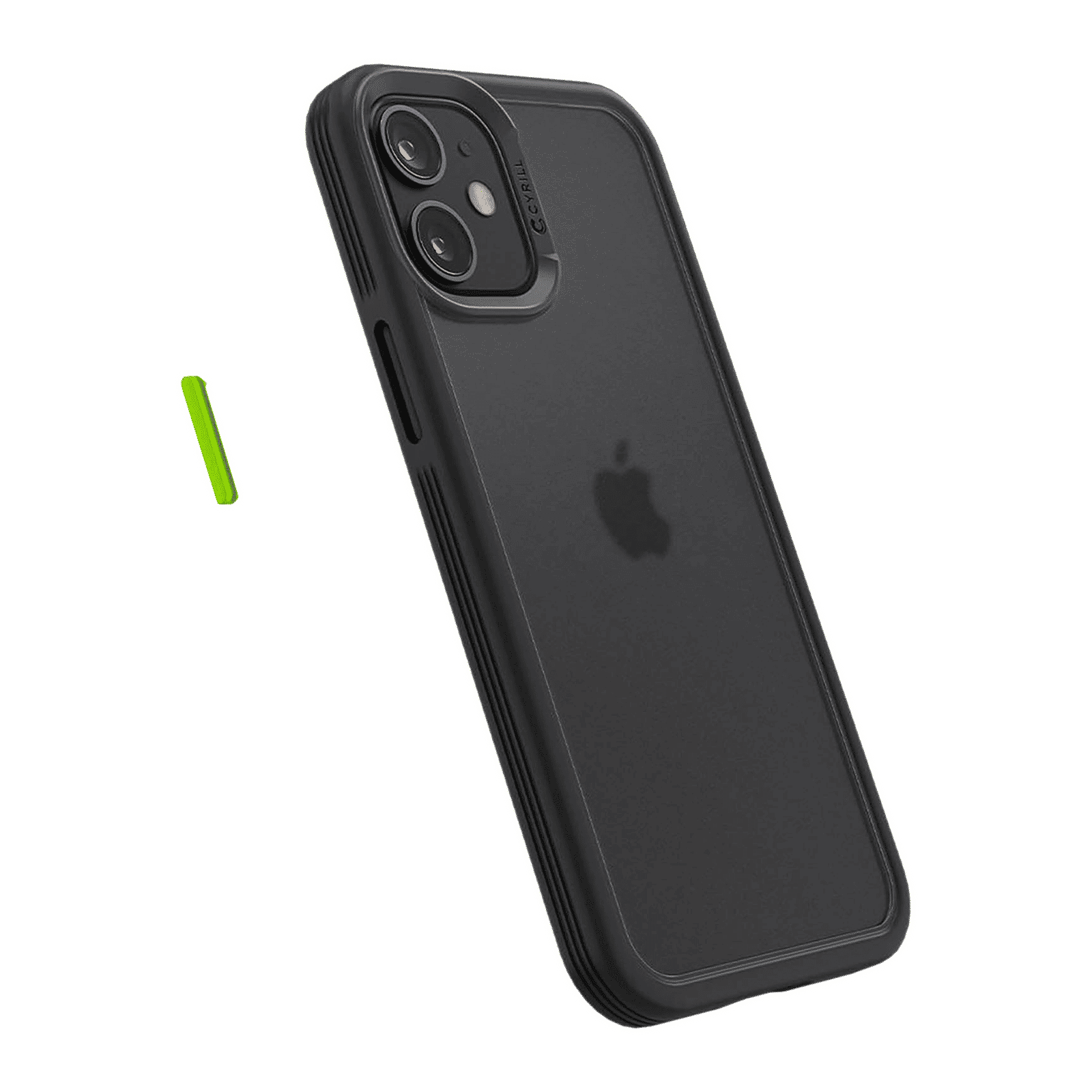 spigen Cyrill Color Brick Hard TPU & Polycarbonate Back Cover for Apple iPhone 12 Mini (Supports Wireless Charging, Black)_18