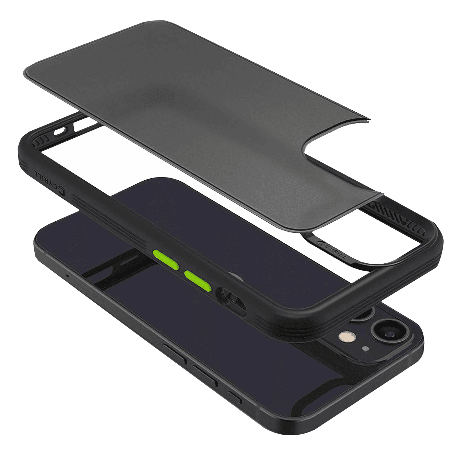 spigen Cyrill Color Brick Hard TPU & Polycarbonate Back Cover for Apple iPhone 12 Mini (Supports Wireless Charging, Black)_19