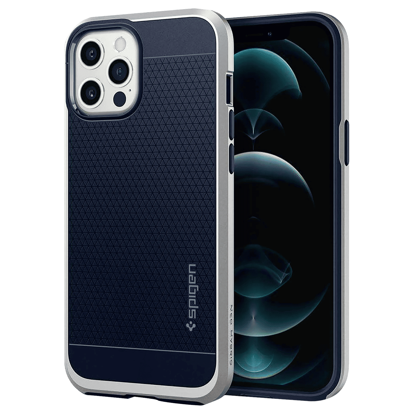 spigen Neo Hybrid TPU & PC Back Case For iPhone 12 Pro Max (Form-Fitted Construction, ACS02249, Satin Silver) spigen Neo Hybrid TPU & PC Back Case For iPhone 12 Pro Max (Form-Fitted Construction, ACS02249, Satin Silver)_1