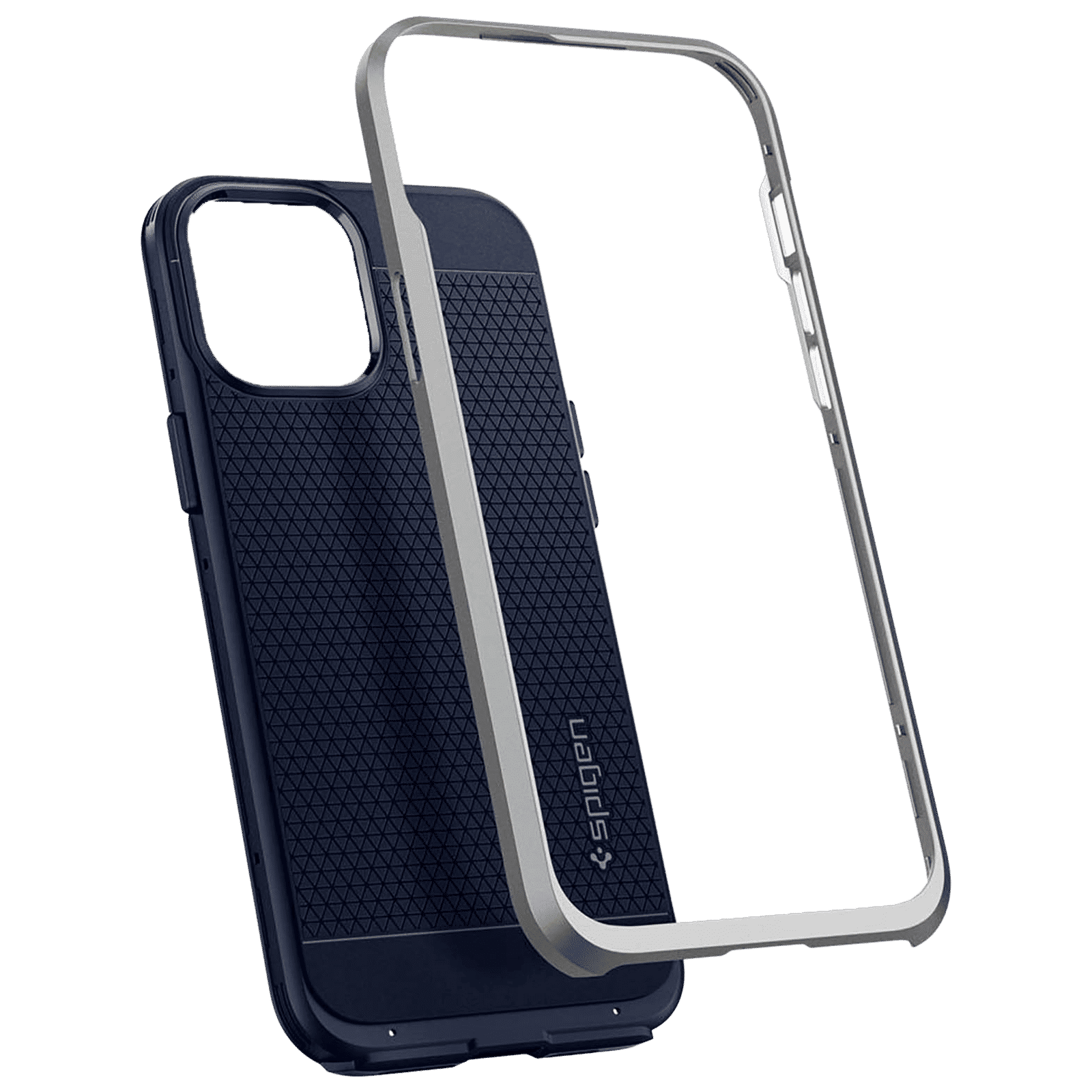 spigen Neo Hybrid TPU & PC Back Case For iPhone 12 Pro Max (Form-Fitted Construction, ACS02249, Satin Silver) spigen Neo Hybrid TPU & PC Back Case For iPhone 12 Pro Max (Form-Fitted Construction, ACS02249, Satin Silver)_12