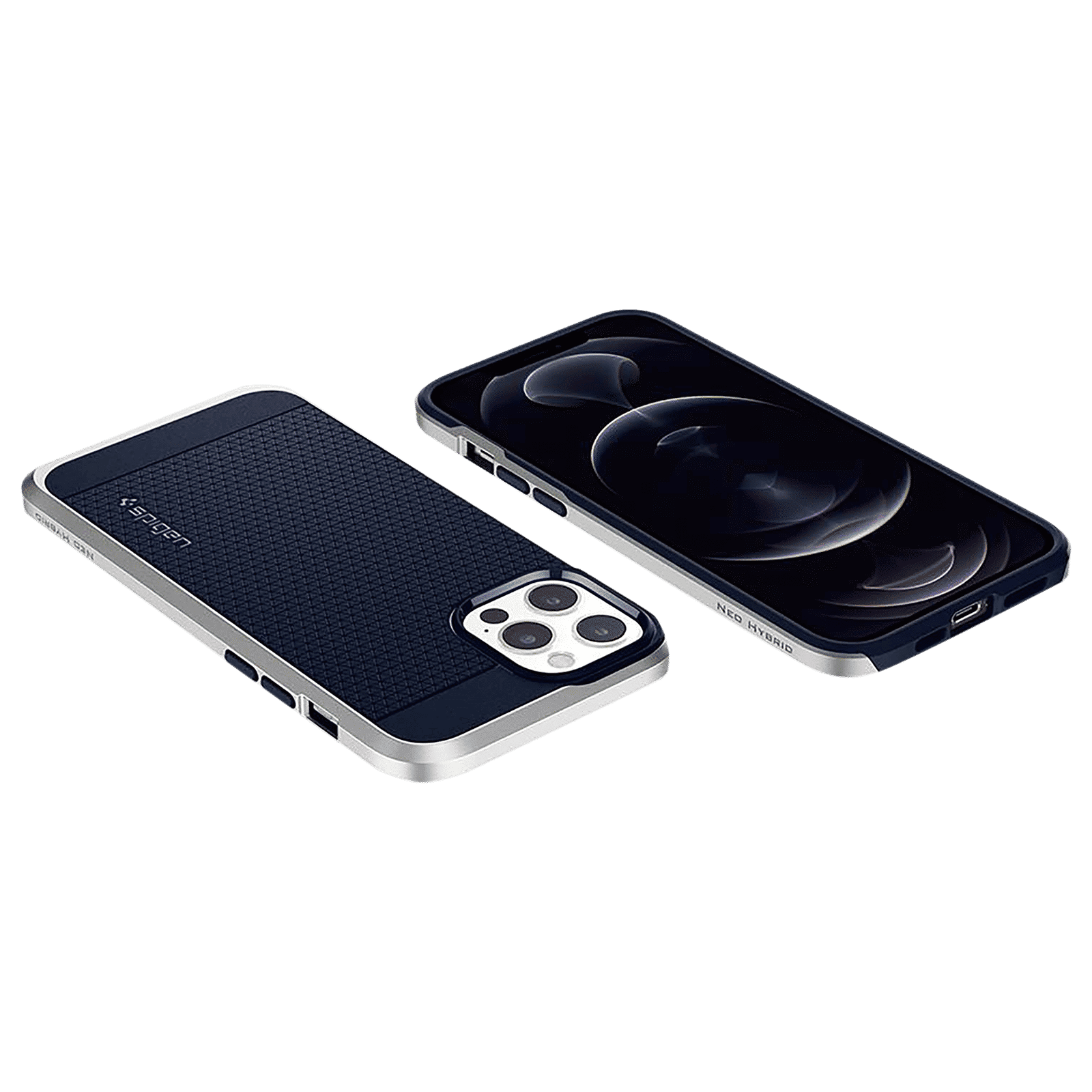 spigen Neo Hybrid TPU & PC Back Case For iPhone 12 Pro Max (Form-Fitted Construction, ACS02249, Satin Silver) spigen Neo Hybrid TPU & PC Back Case For iPhone 12 Pro Max (Form-Fitted Construction, ACS02249, Satin Silver)_7