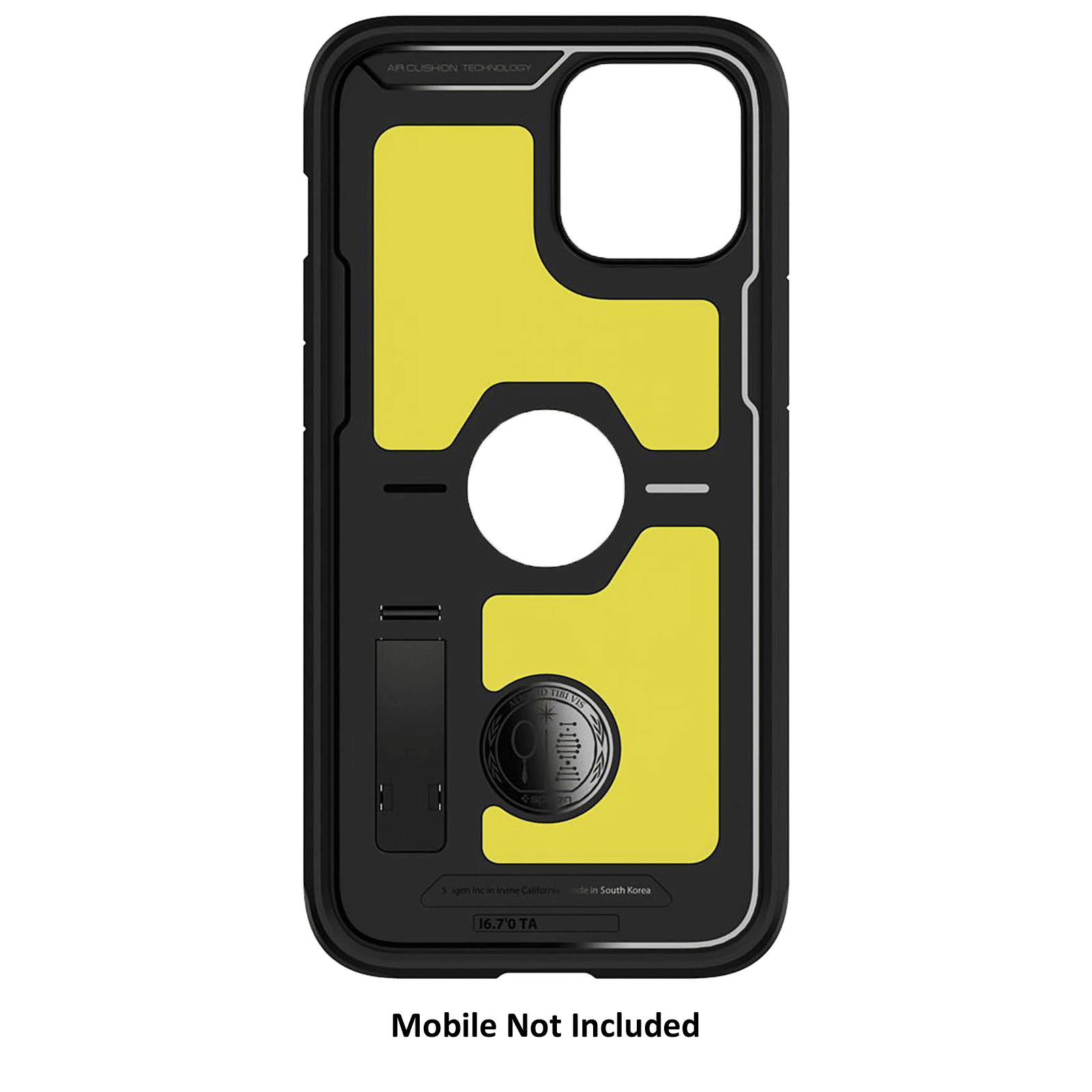 spigen Tough Armor TPU & Polycarbonate Back Case with Stand for Apple iPhone 12 Pro Max (Wireless Charging Compatible, Black)_4