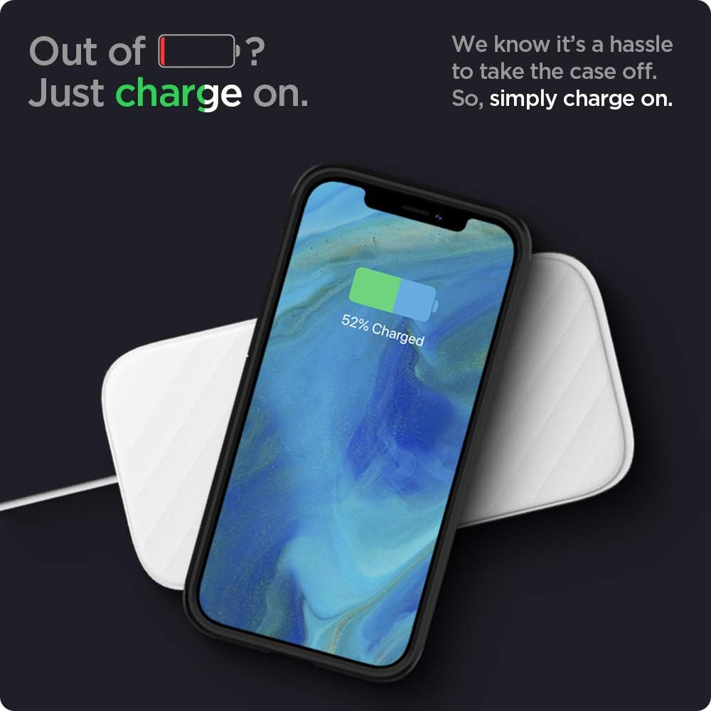 spigen Tough Armor TPU & Polycarbonate Back Case with Stand for Apple iPhone 12 Pro Max (Wireless Charging Compatible, Black)_8