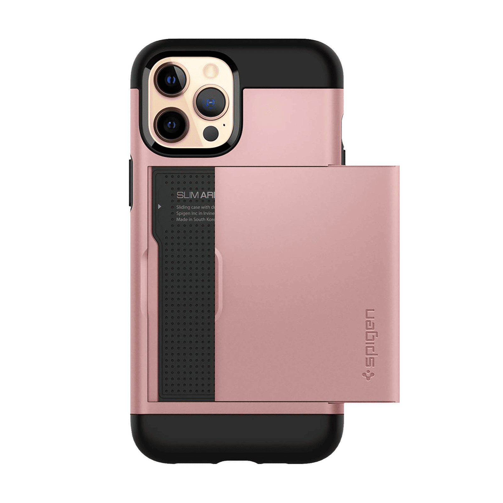 spigen Slim Armor CS Polycarbonate & TPU Back Cover For Apple iPhone 12 Pro Max (Supports Wireless Charging, Rose Gold)_18