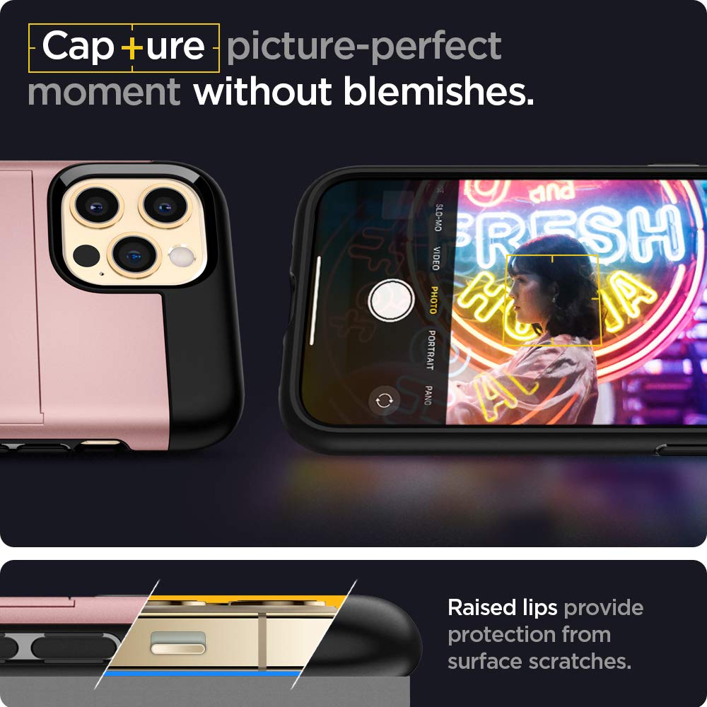 spigen Slim Armor CS Polycarbonate & TPU Back Cover For Apple iPhone 12 Pro Max (Supports Wireless Charging, Rose Gold)_8