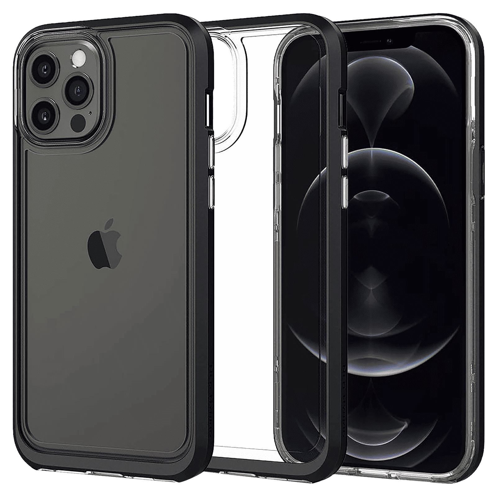 spigen Neo Hybrid Crystal TPU & PC Back Case For iPhone 12 Pro Max (Hybrid Structure, ACS01622, Black) spigen Neo Hybrid Crystal TPU & PC Back Case For iPhone 12 Pro Max (Hybrid Structure, ACS01622, Black)_1