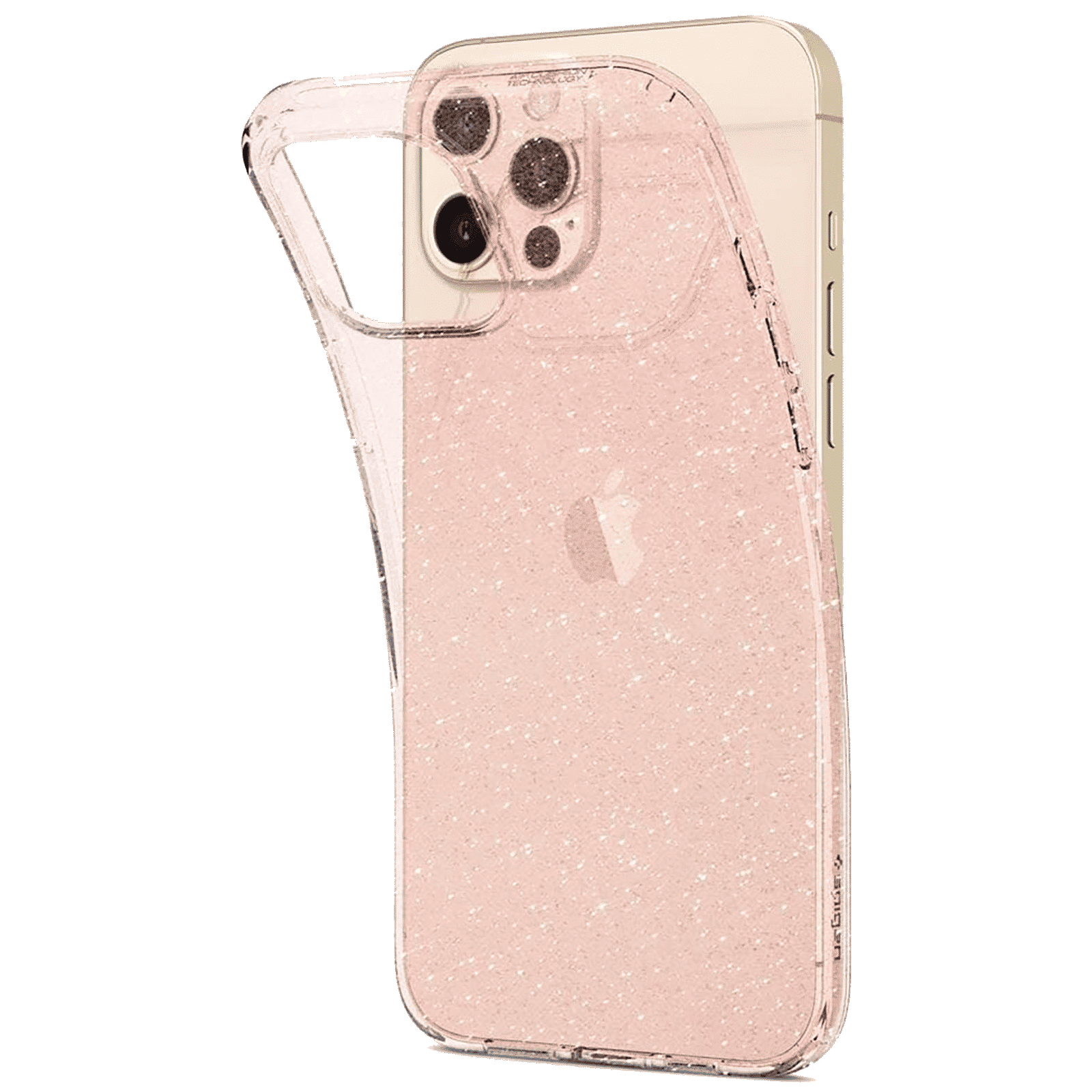 spigen Liquid Crystal Glitter TPU Back Cover for Apple iPhone 12 Pro Max (Wireless Charging Compatible, Rose Quartz)_11