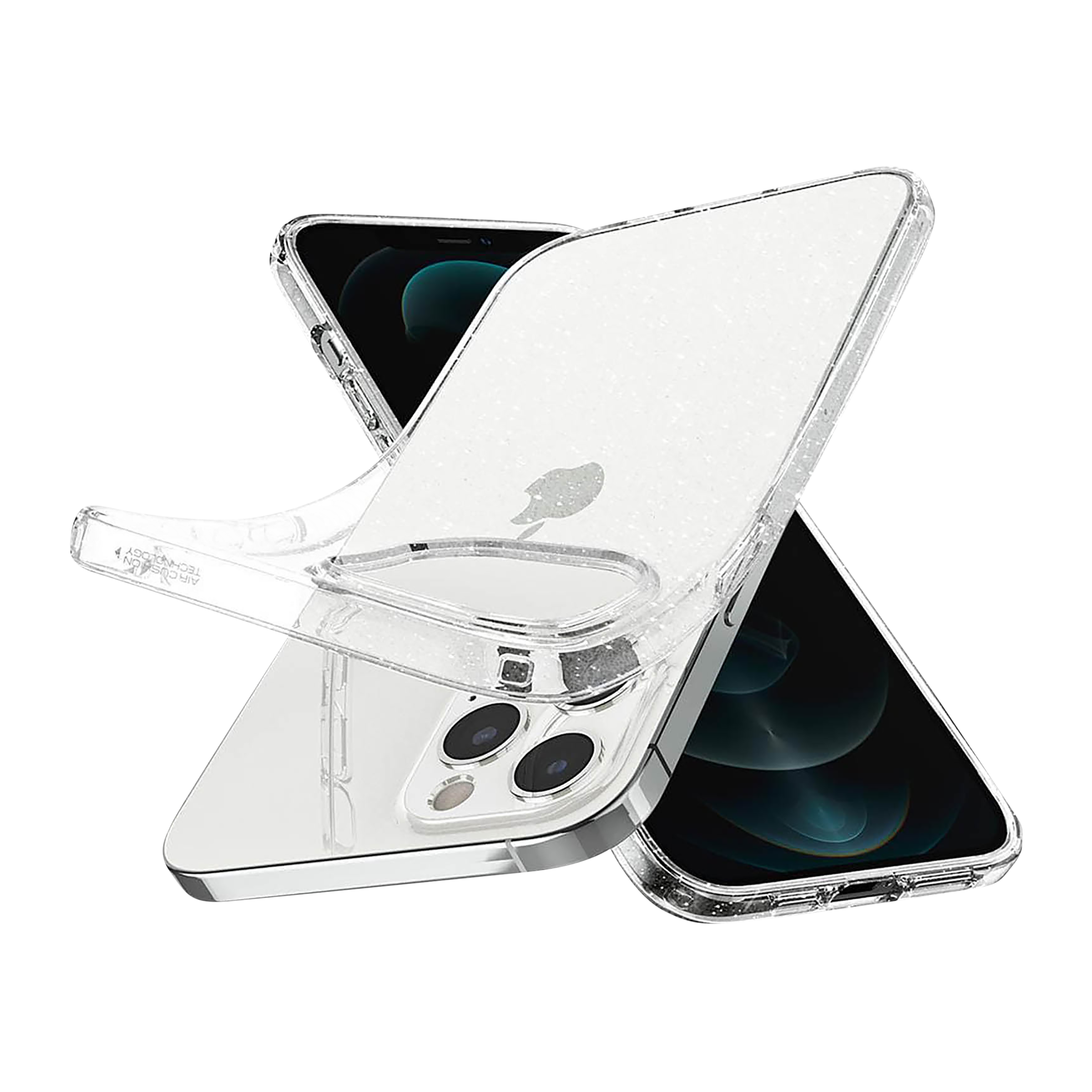 spigen Liquid Crystal Glitter TPU Back Cover for Apple iPhone 12 Pro Max (Wireless Charging Compatible, Crystal Quartz)_10