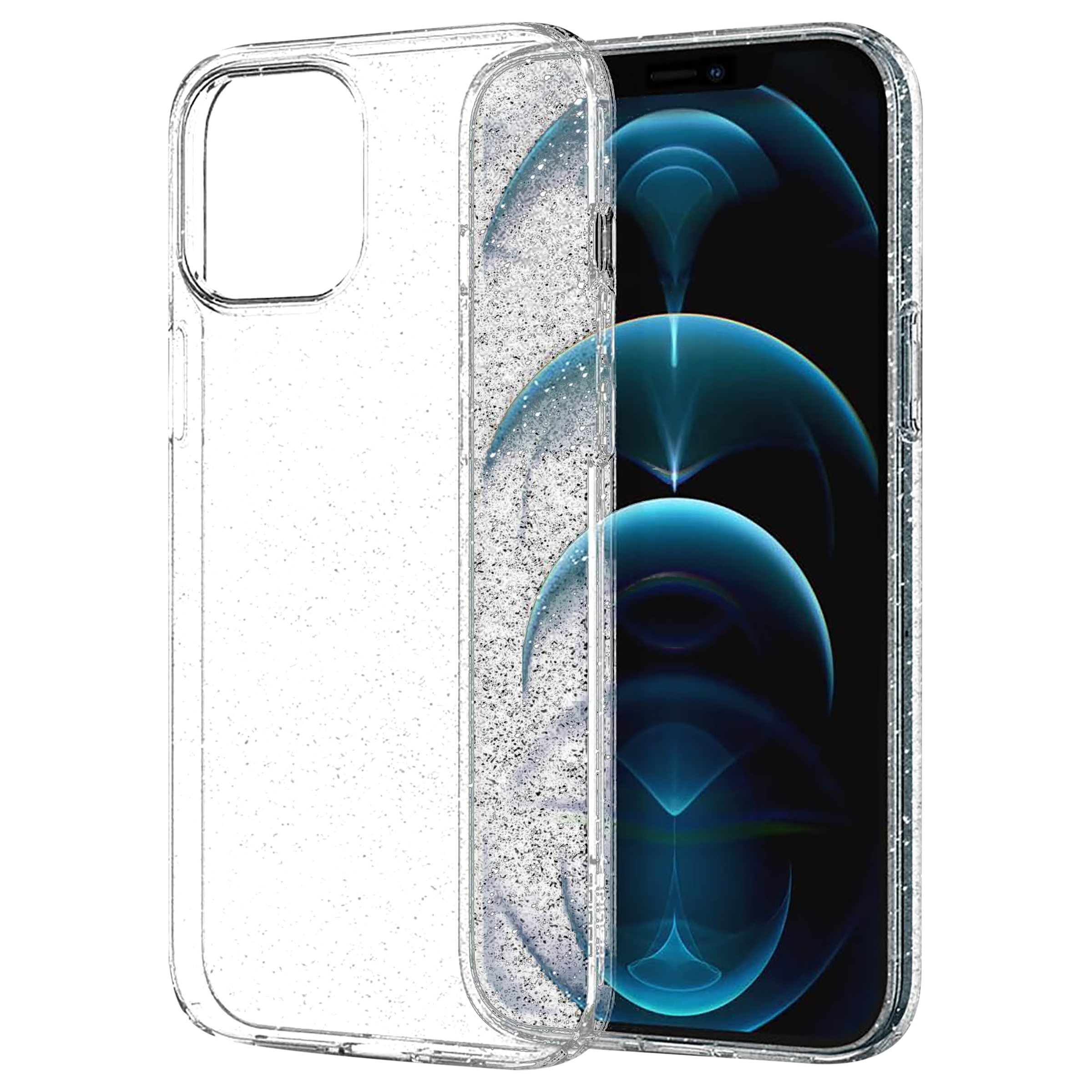 spigen Liquid Crystal Glitter TPU Back Cover for Apple iPhone 12 Pro Max (Wireless Charging Compatible, Crystal Quartz)_11