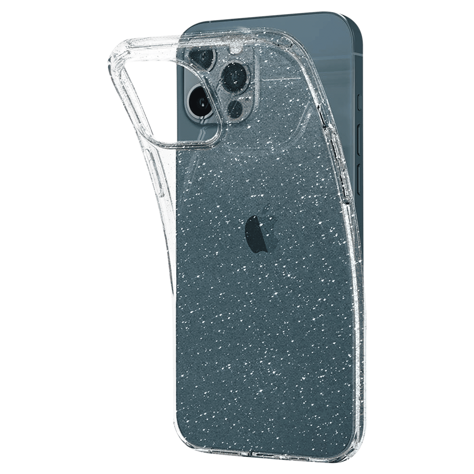 spigen Liquid Crystal Glitter TPU Back Cover for Apple iPhone 12 Pro Max (Wireless Charging Compatible, Crystal Quartz)_15