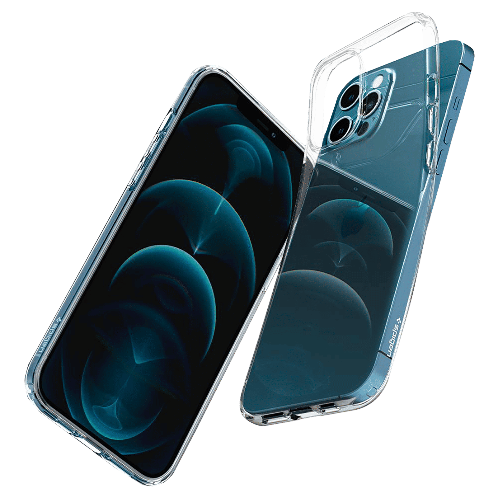 spigen Liquid Crystal Soft TPU & Polycarbonate Back Cover for Apple iPhone 12 Pro Max (Wireless Charging Compatible, Crystal Clear)_10