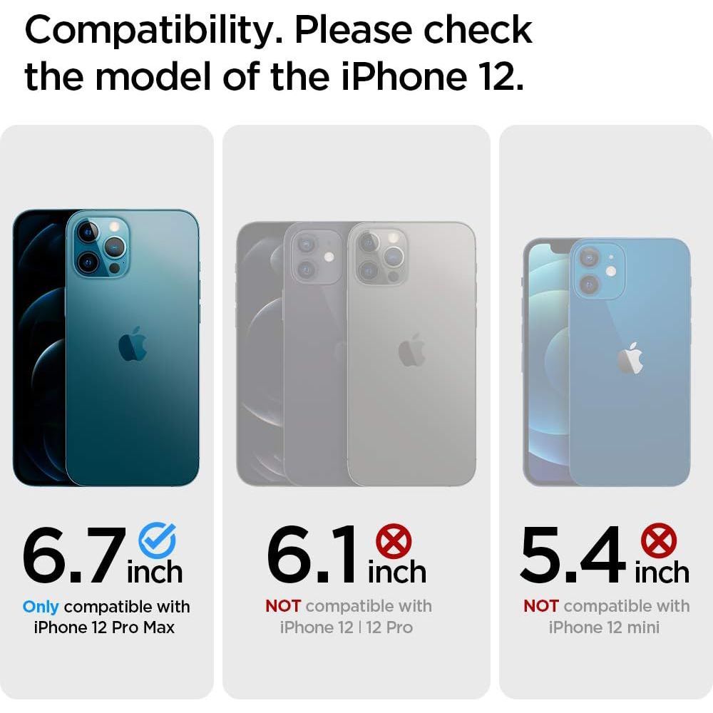 spigen Slim Armor Polycarbonate Thermoplastic Polyurethane Back Case with Stand for Apple iPhone 12 Pro Max (Air Cushion Technology, ACS01480, Gun Metal)_11