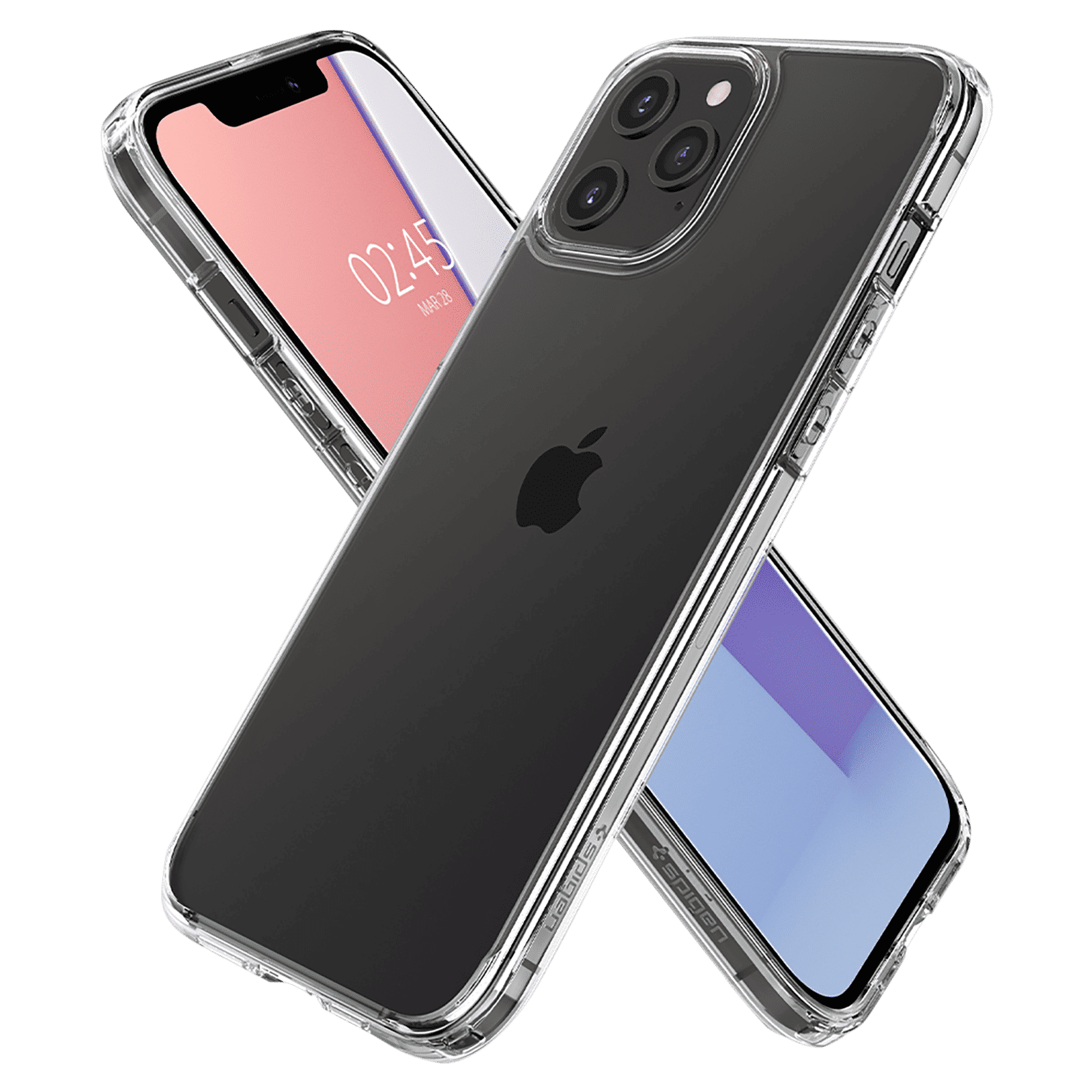 spigen Crystal Hybrid TPU & Polycarbonate Back Cover for Apple iPhone 12 Pro Max (Mil Grade Protection, Clear)_11