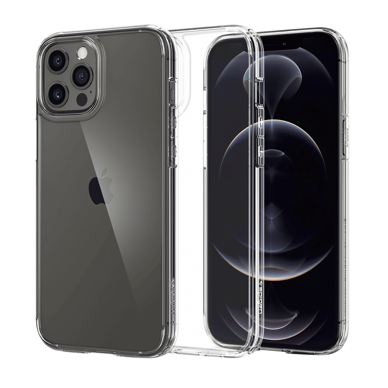 spigen Crystal Hybrid TPU & Polycarbonate Back Cover for Apple iPhone 12 Pro Max (Mil Grade Protection, Clear)_15