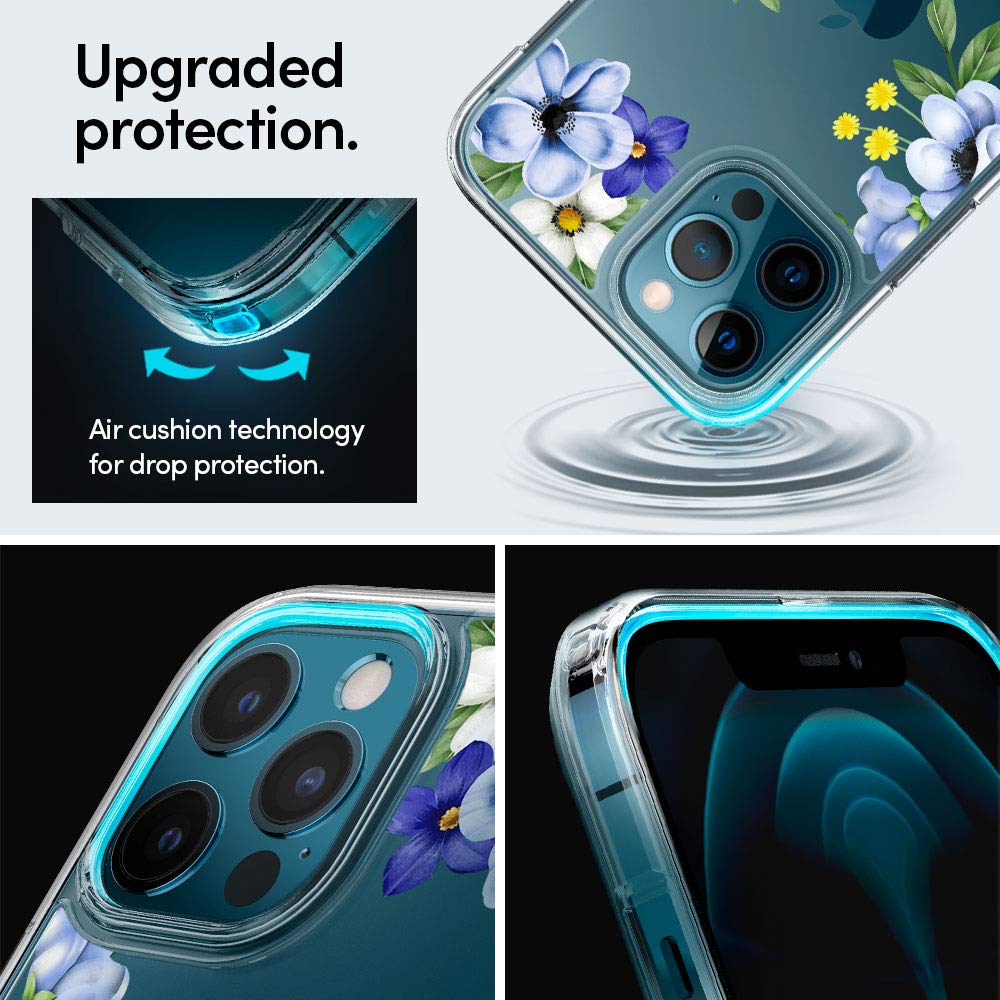 spigen Cecile TPU & Polycarbonate Back Cover for Apple iPhone 12 Pro Max (Wireless Charging Compatible, Midnight Bloom)_3