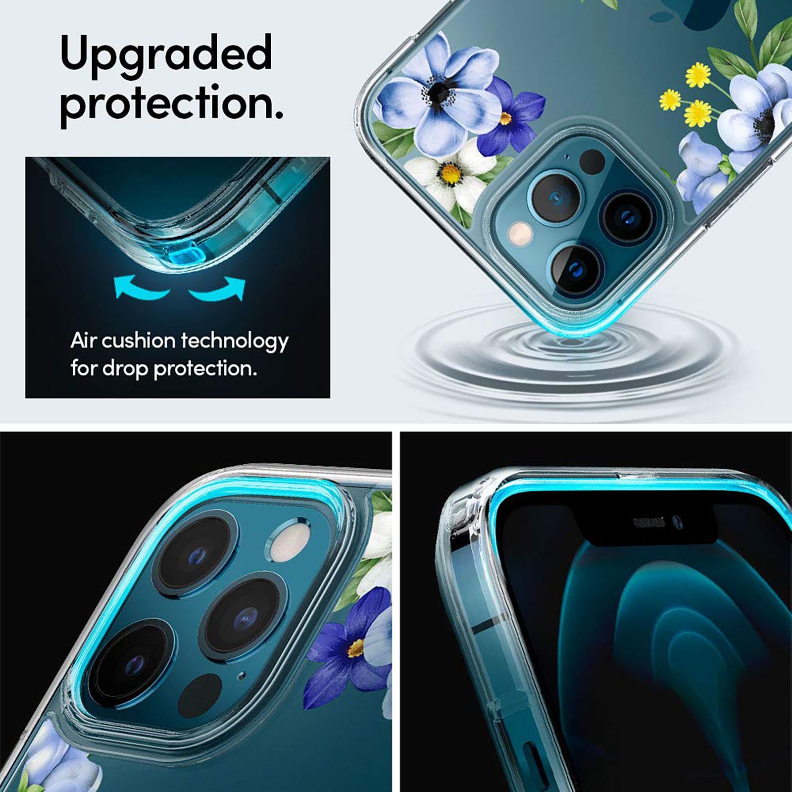 spigen Cecile TPU & Polycarbonate Back Cover for Apple iPhone 12 Pro Max (Wireless Charging Compatible, Midnight Bloom)_6