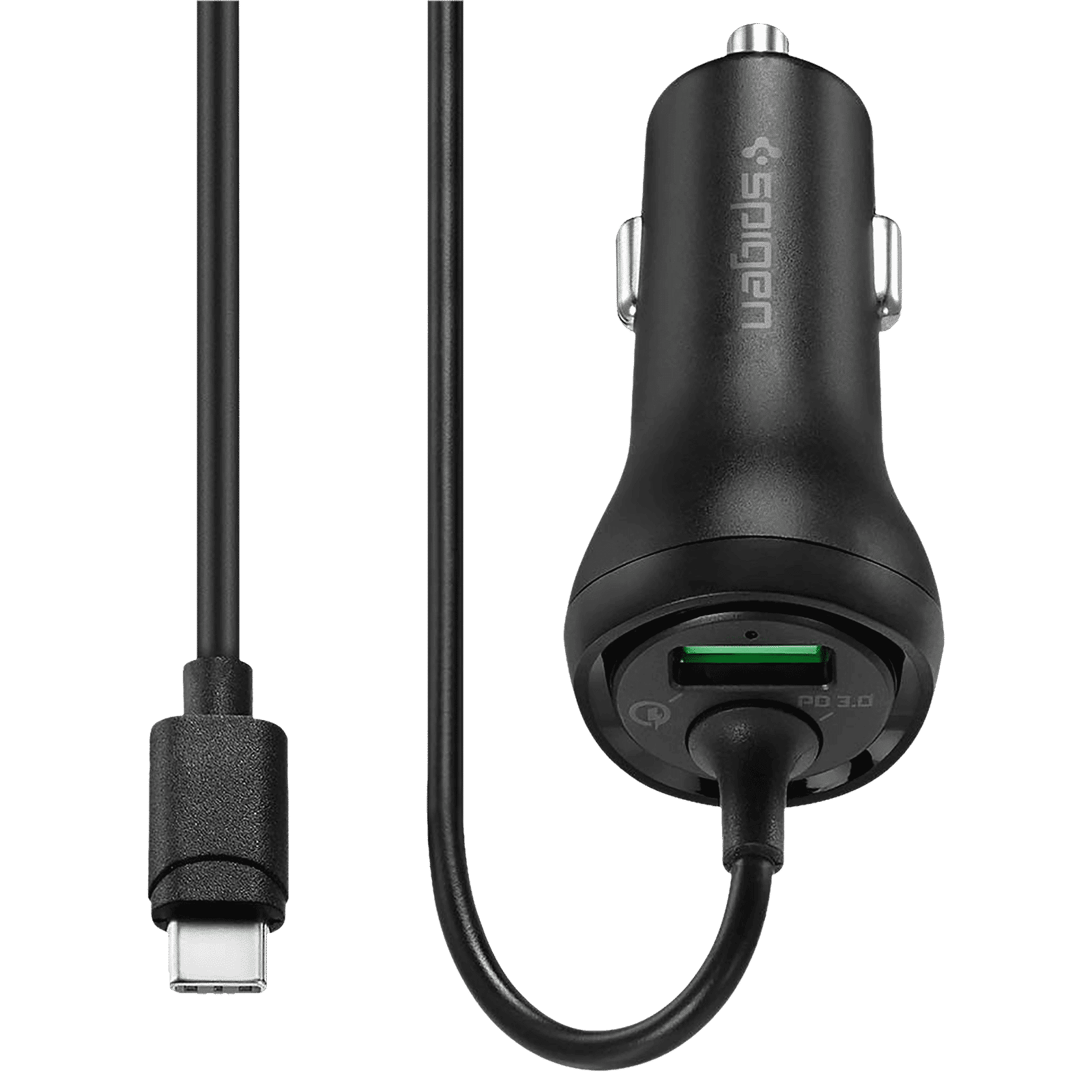 spigen 36 Watts 2 USB Ports Car Charging Adapter (Ip Technology, 000CP25596, Black) spigen 36 Watts 2 USB Ports Car Charging Adapter (Ip Technology, 000CP25596, Black)_1