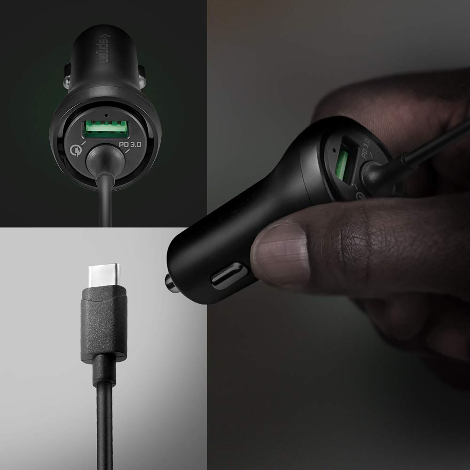 spigen 36 Watts 2 USB Ports Car Charging Adapter (Ip Technology, 000CP25596, Black) spigen 36 Watts 2 USB Ports Car Charging Adapter (Ip Technology, 000CP25596, Black)_9