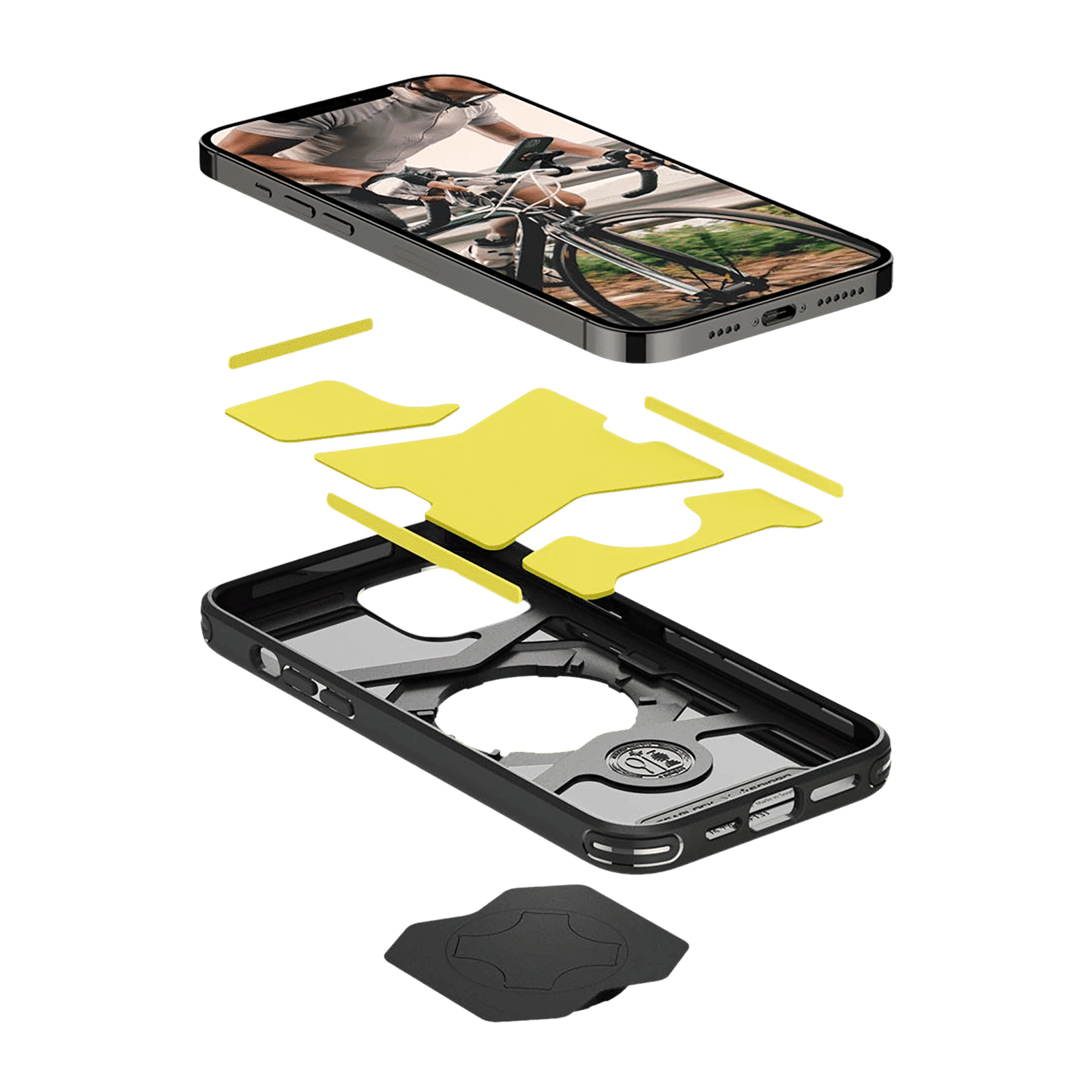 spigen Gearlock TPU & Polycarbonate Bike Mount Case for Apple iPhone 12, 12 Pro (Air Cushion Technology, Black)_6